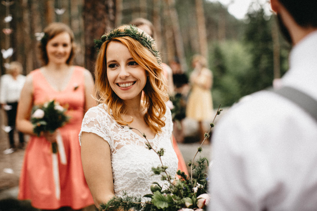 bride being happy