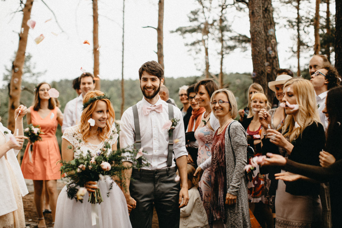 exiting the ceremony