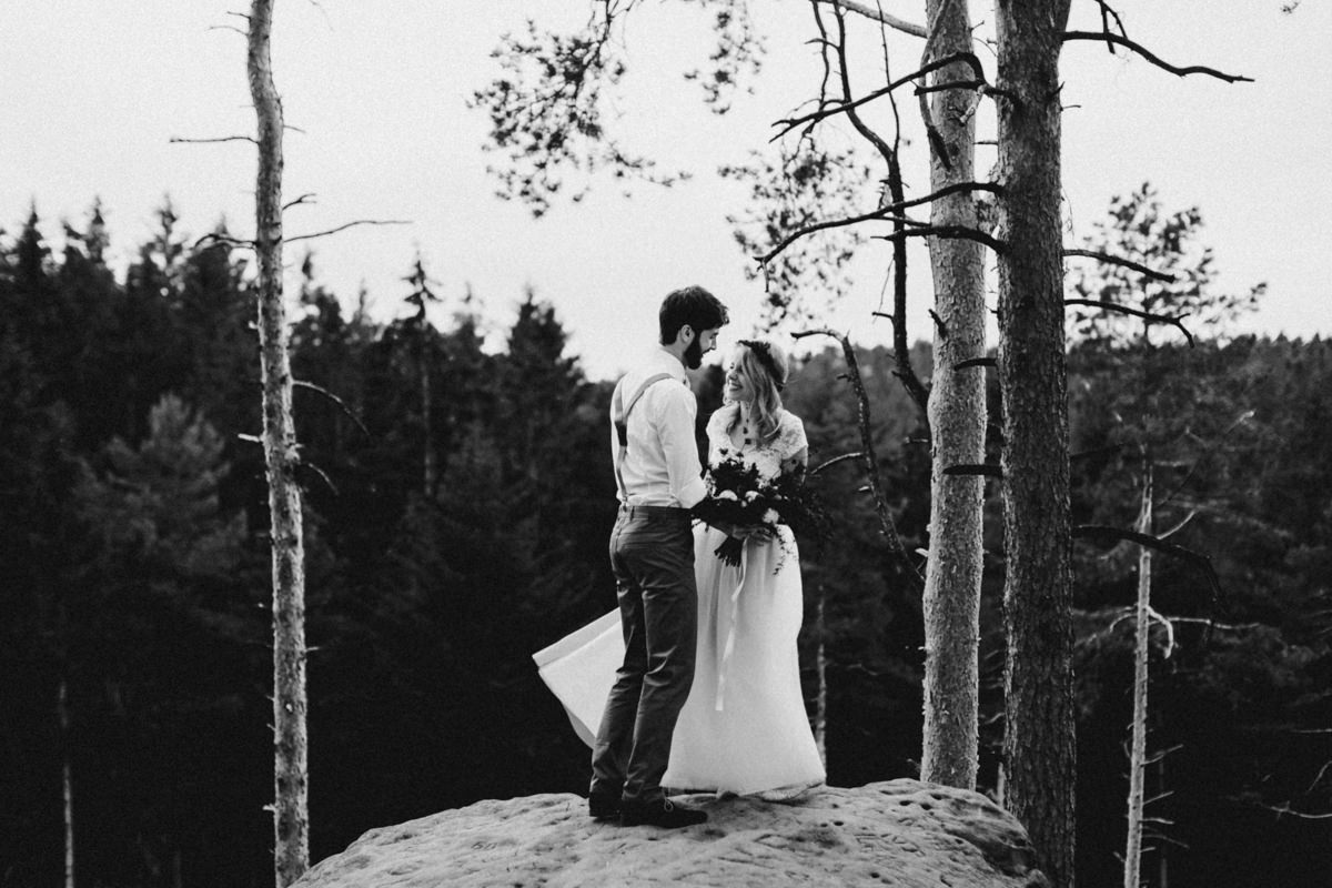black and white wedding photo