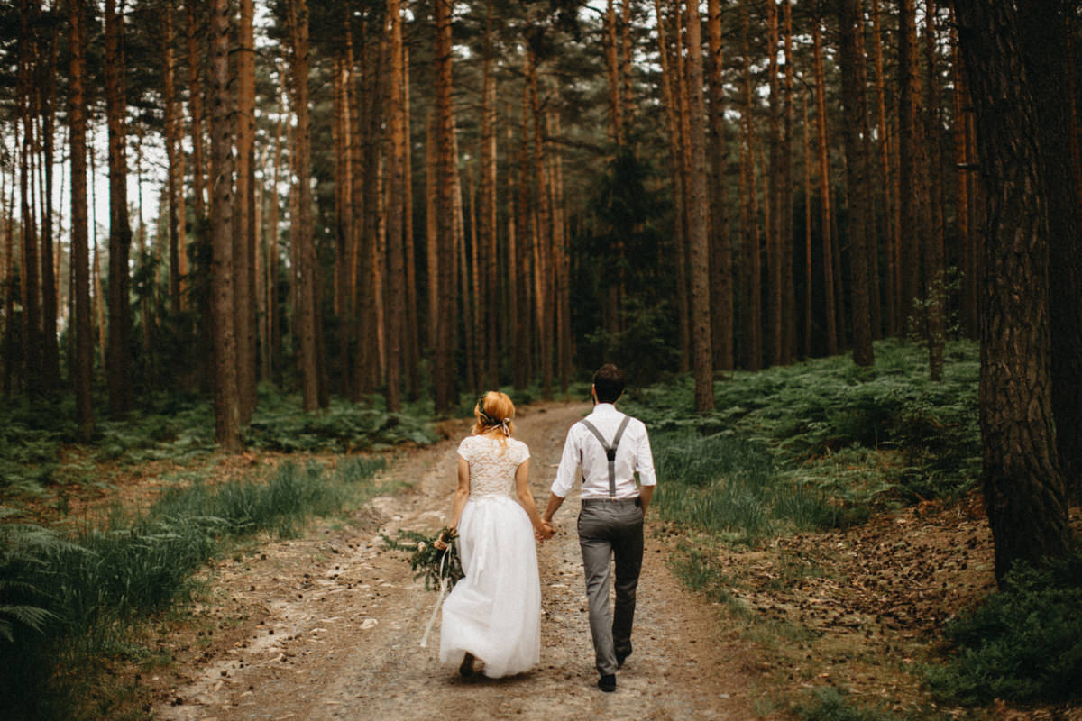 walking through the woods