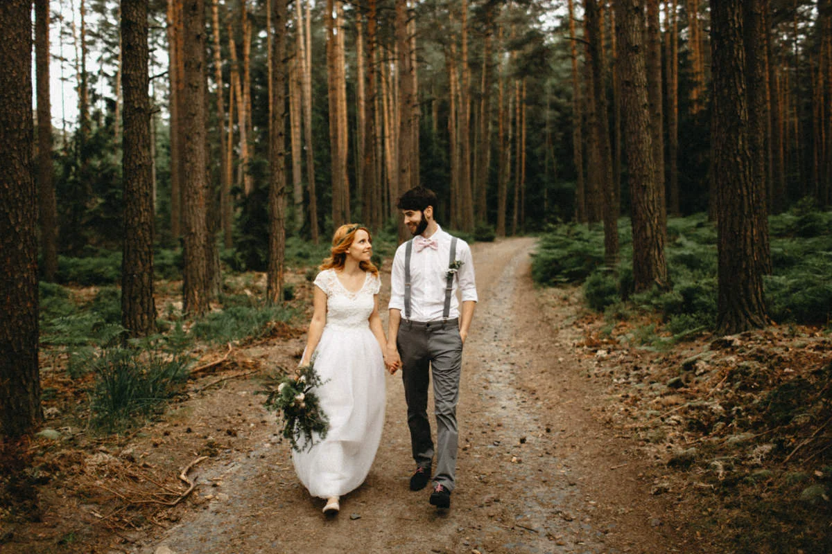 ginger bride and bearded groom