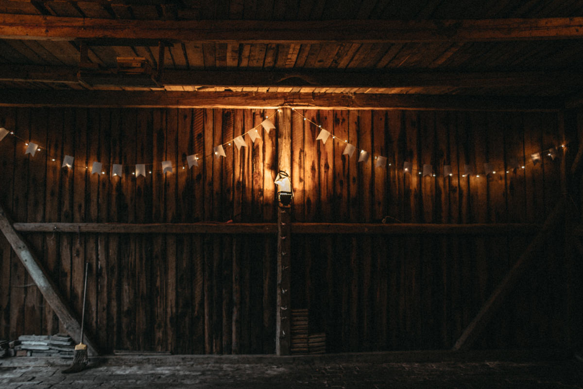 inside the barn