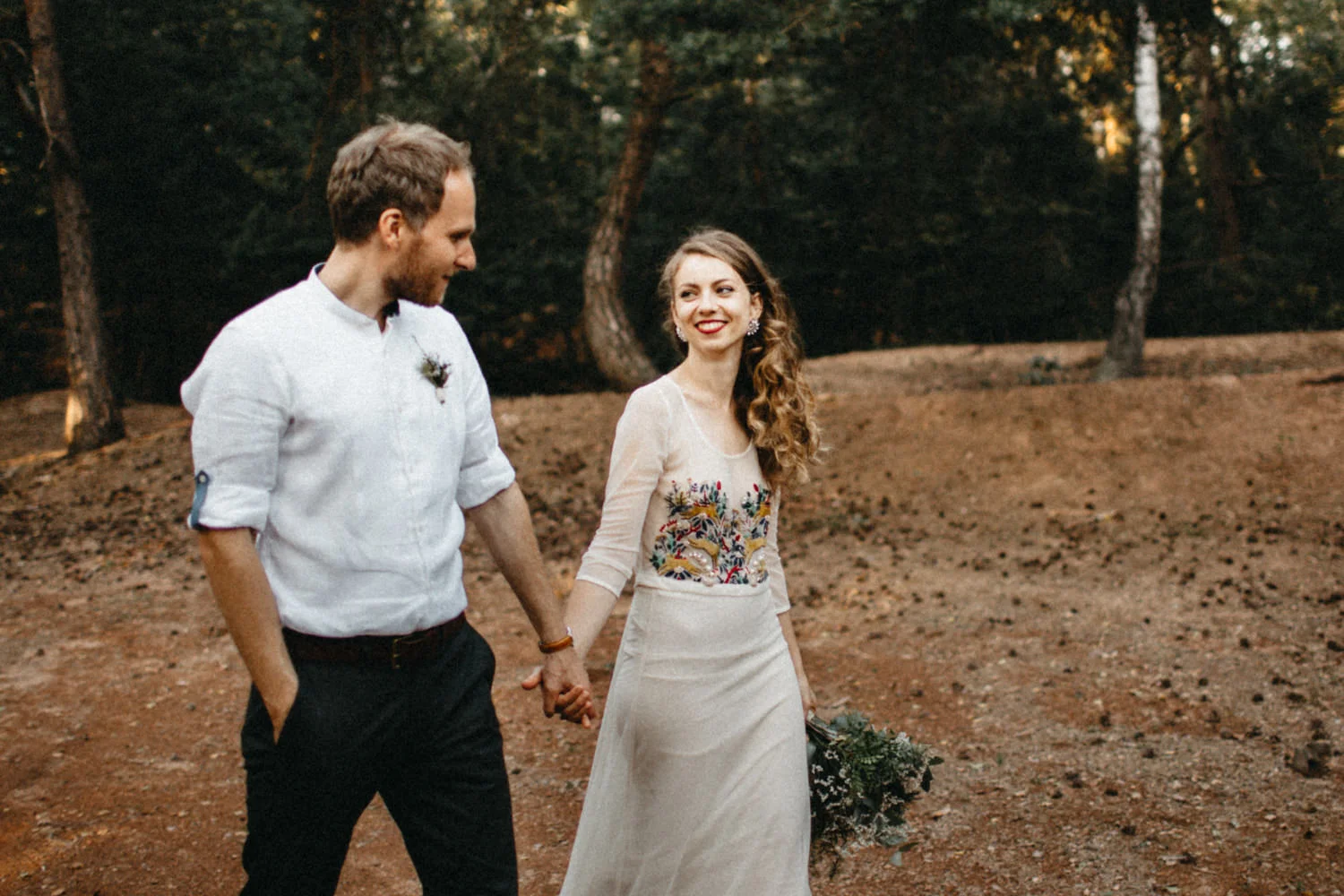 bride smiling at her new husband