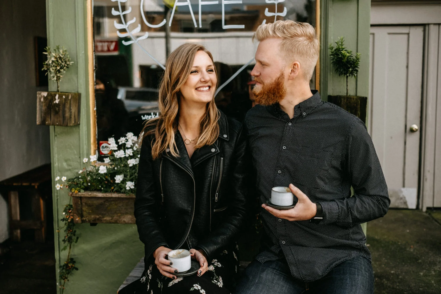 couple having coffee in San Francisco