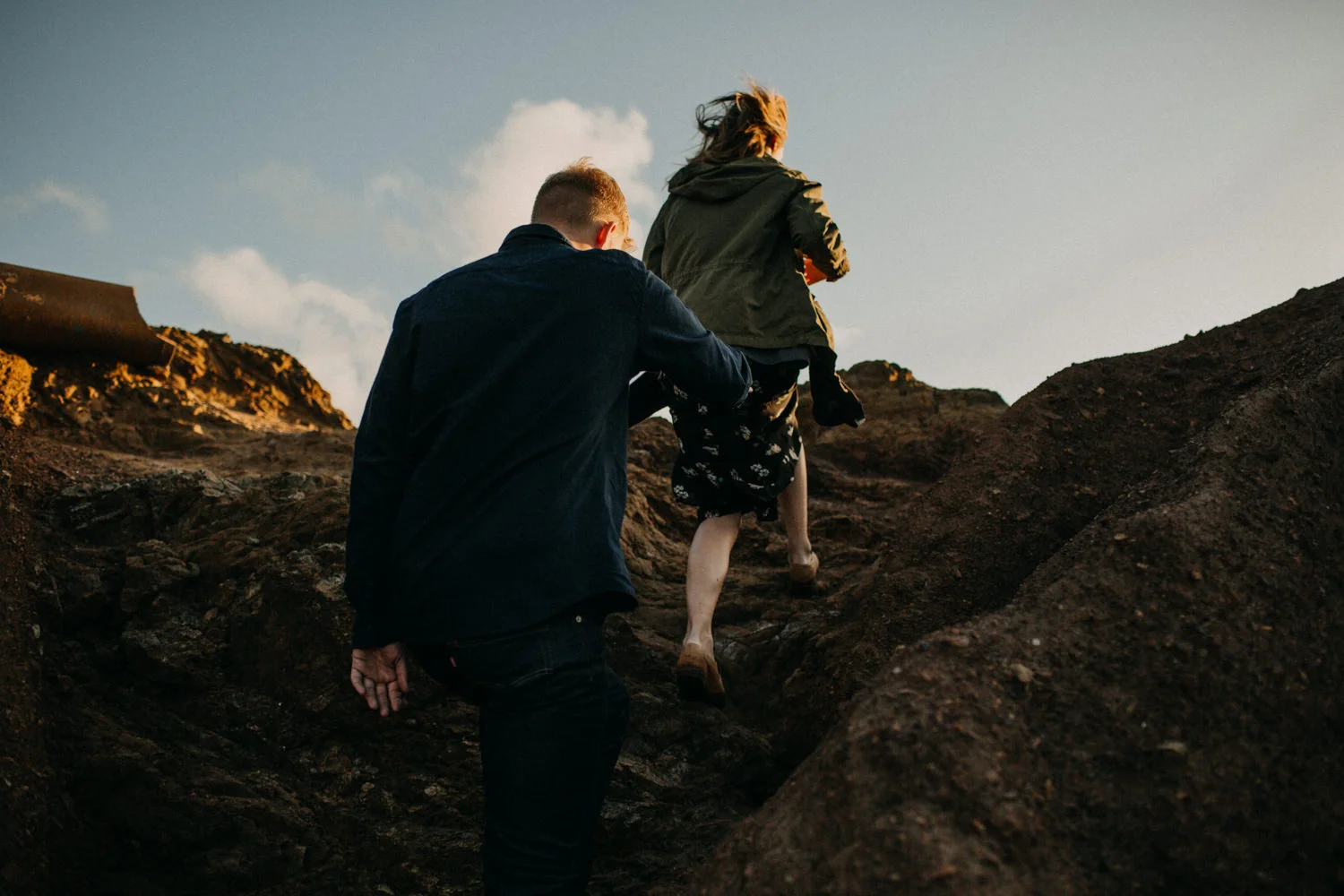 hiking cliffs on the coast