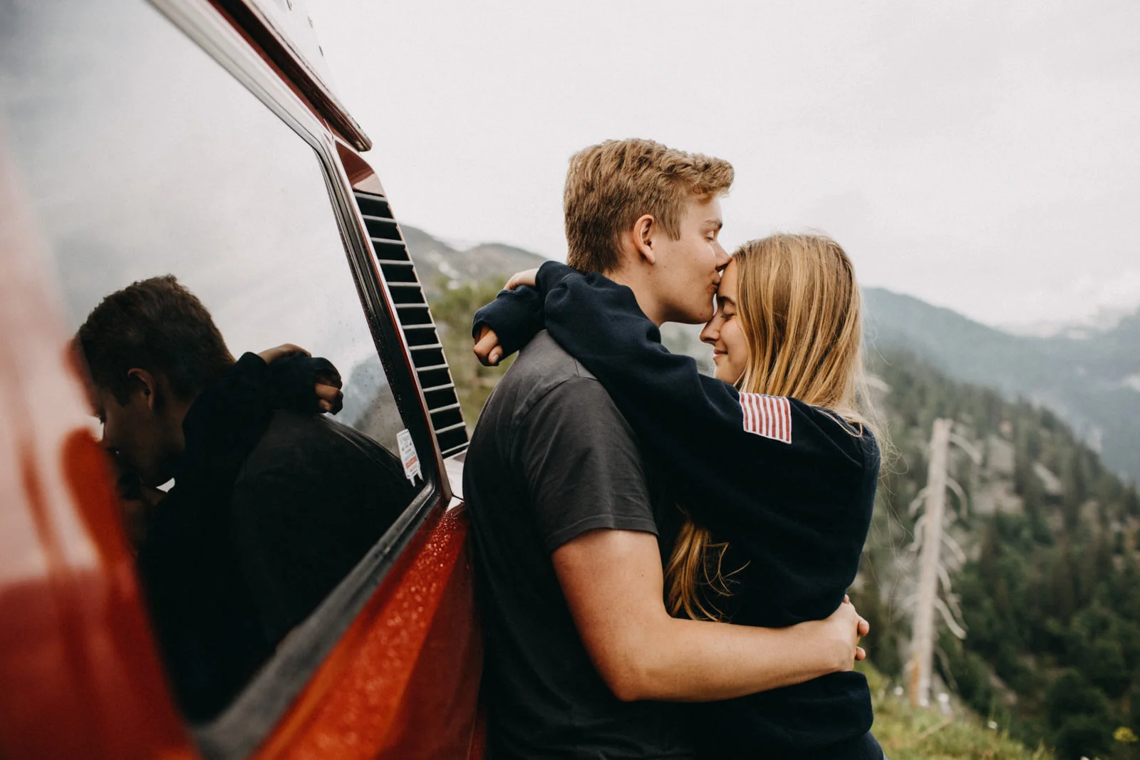 kiss on a forehead