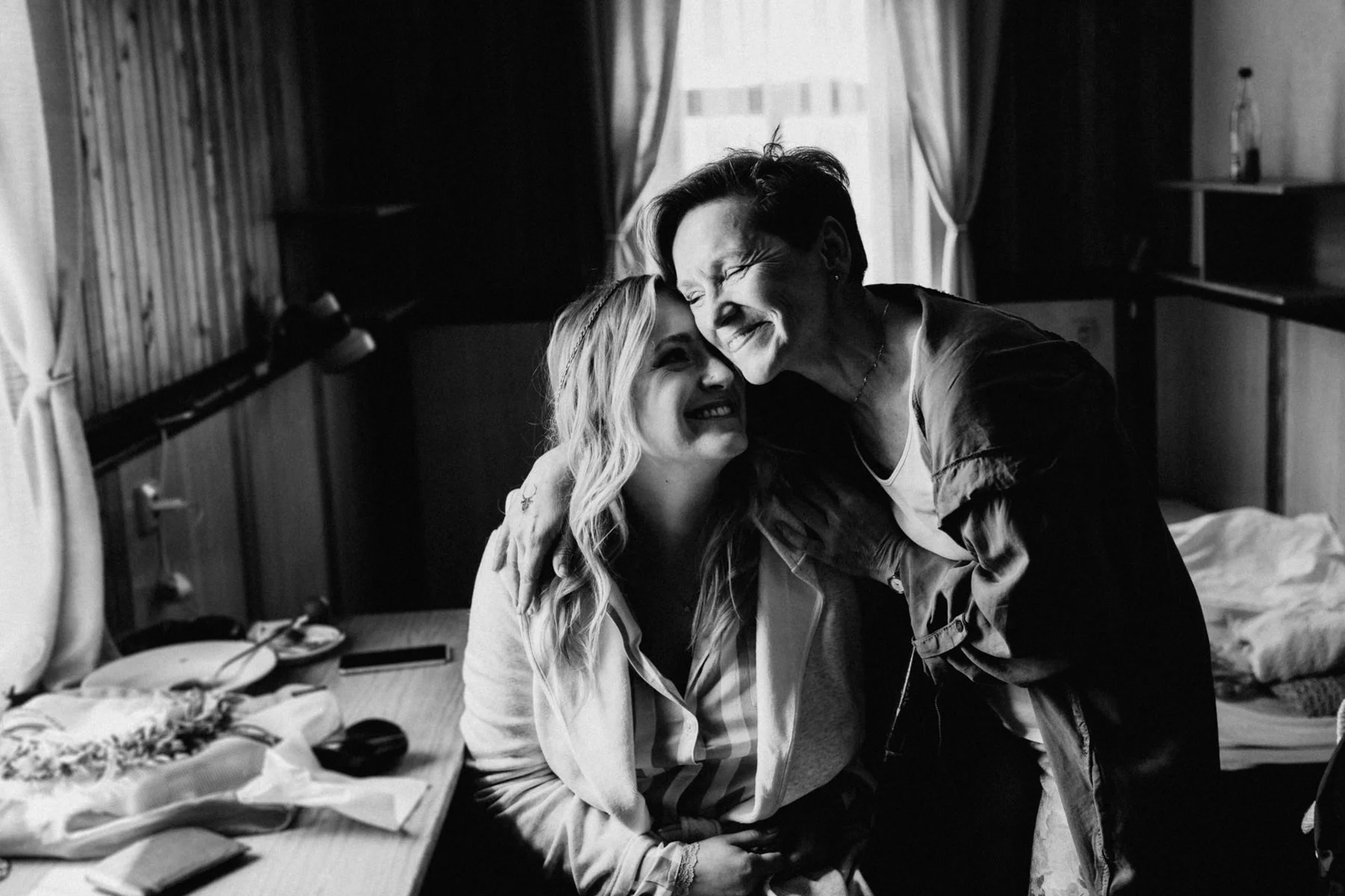 bride's mom with tears of happiness