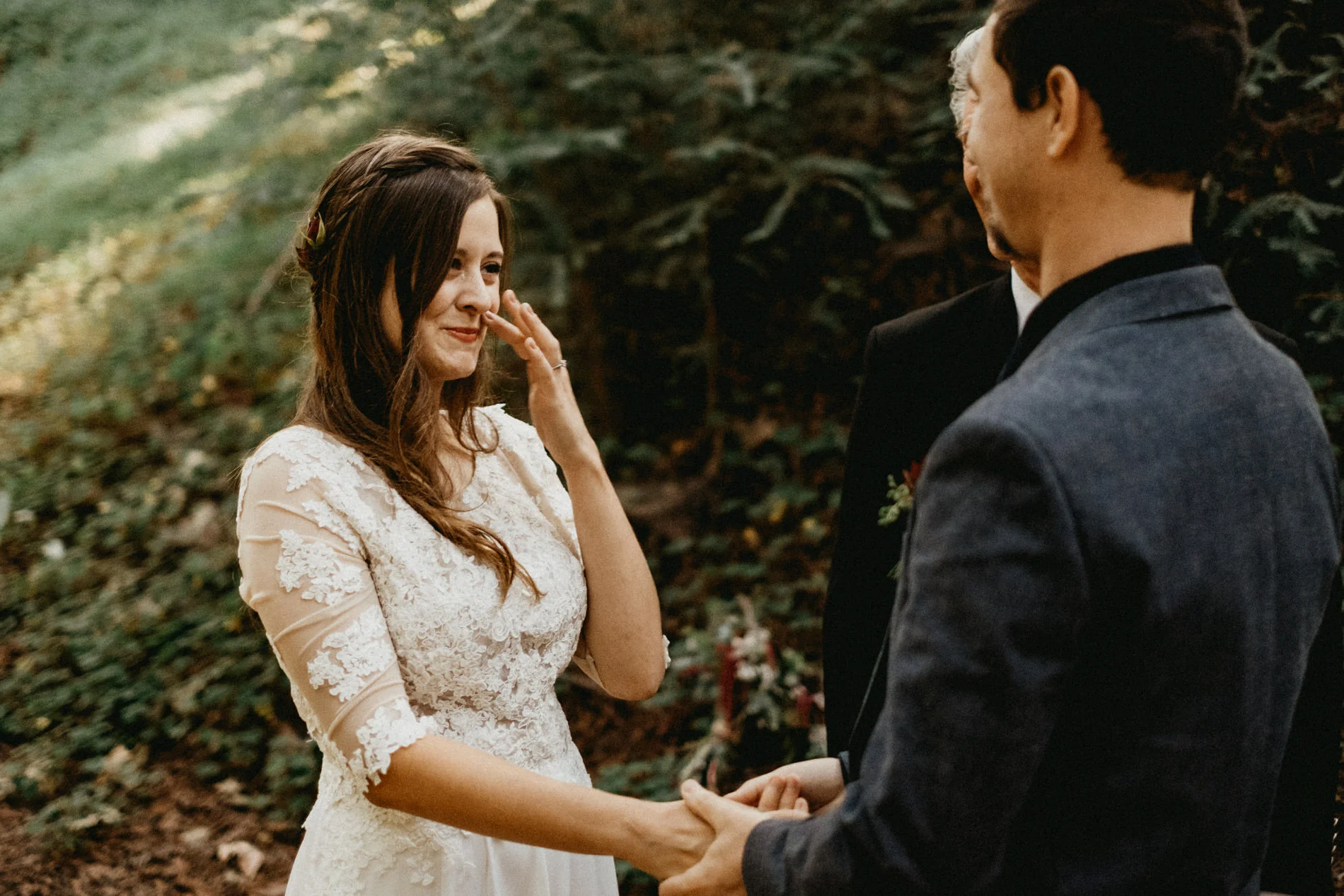 Eloping in the forest getting emotional
