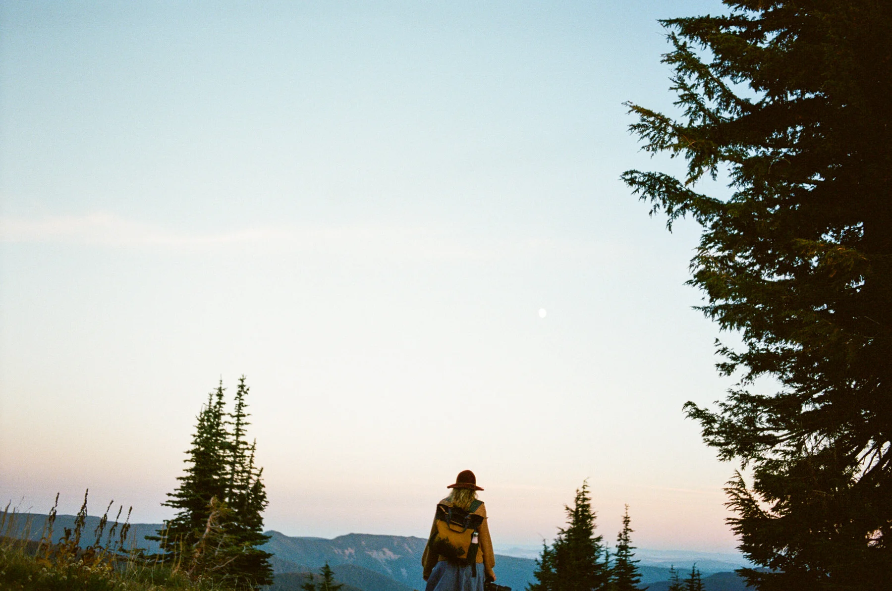 hiking on Oregon during sunset