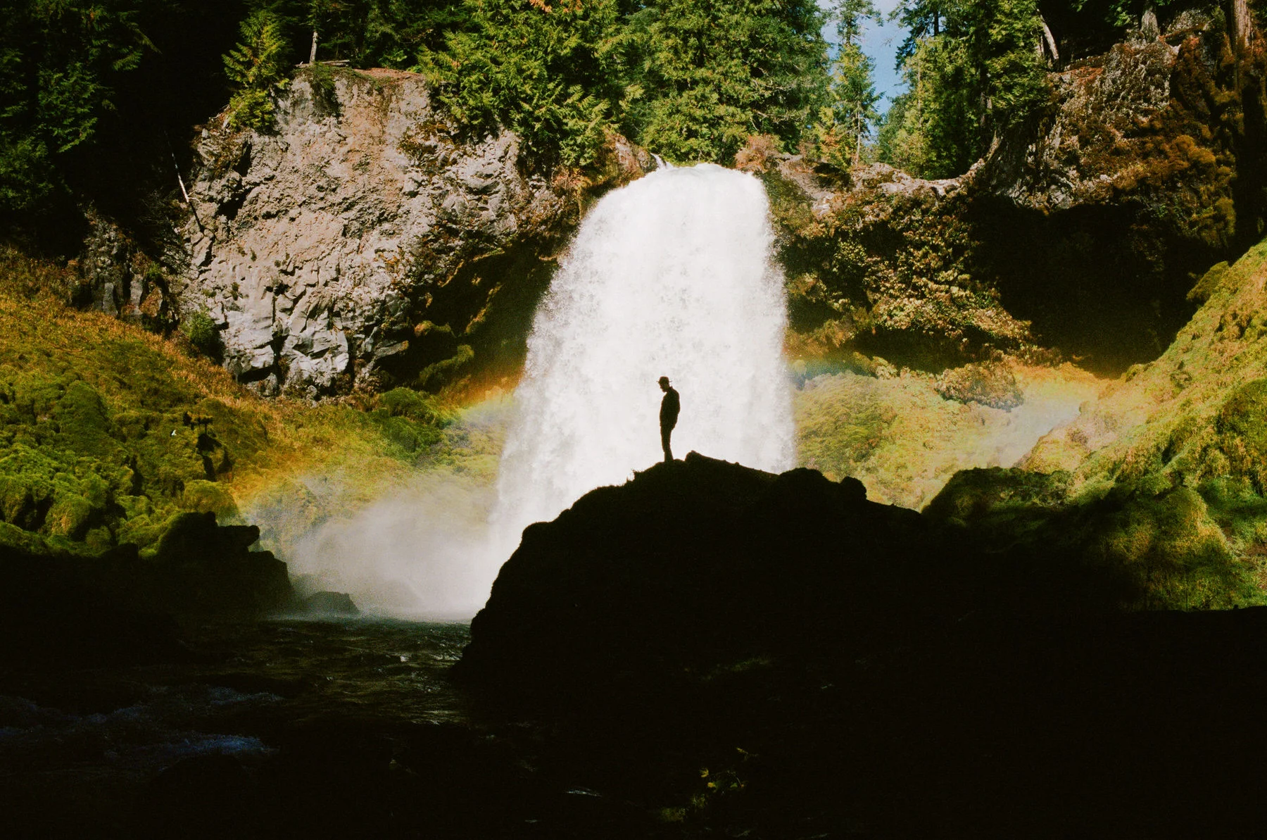 waterfall in oregon shot on film Leica