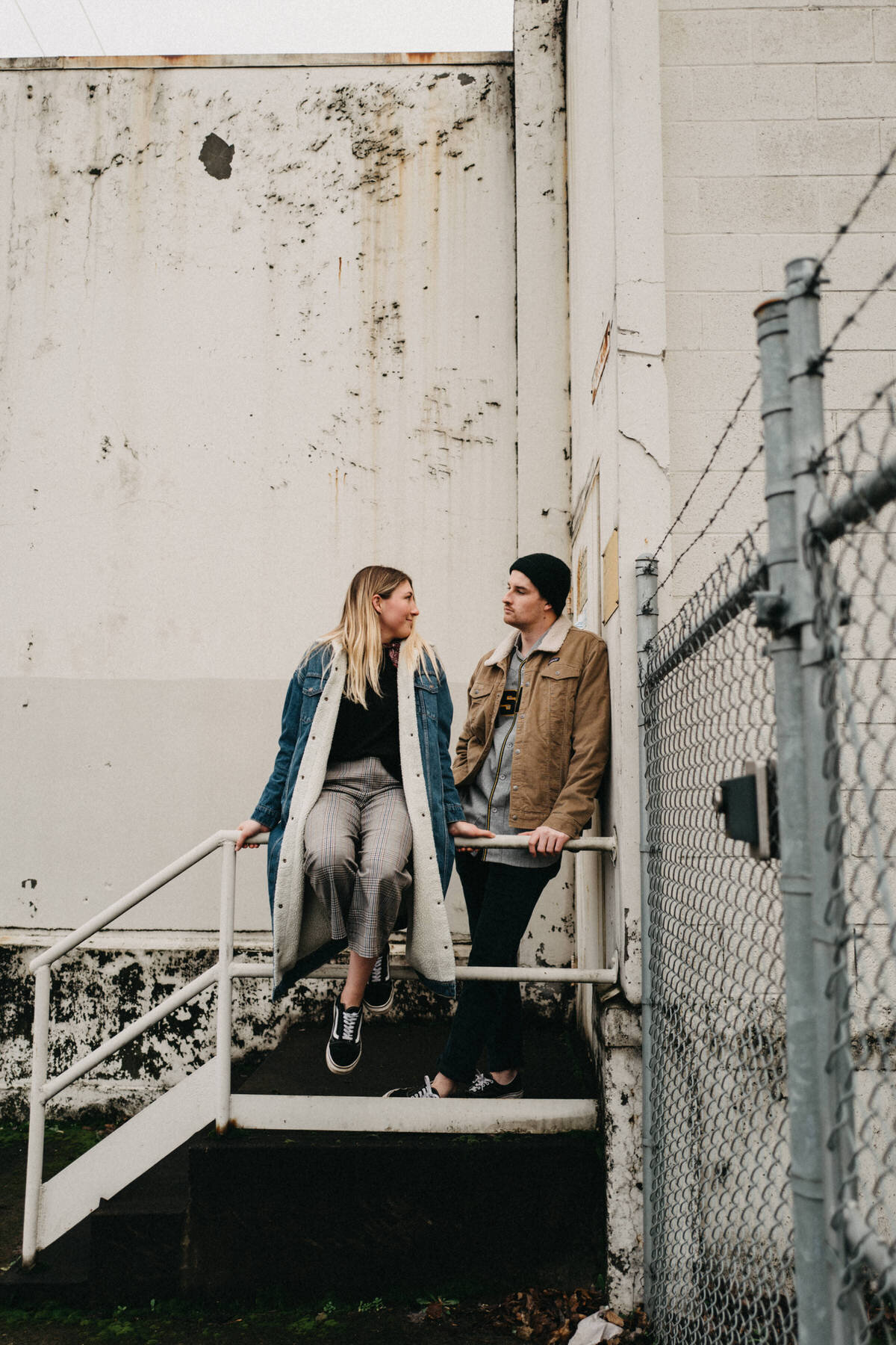 wedding portraits in the industrial district in portland