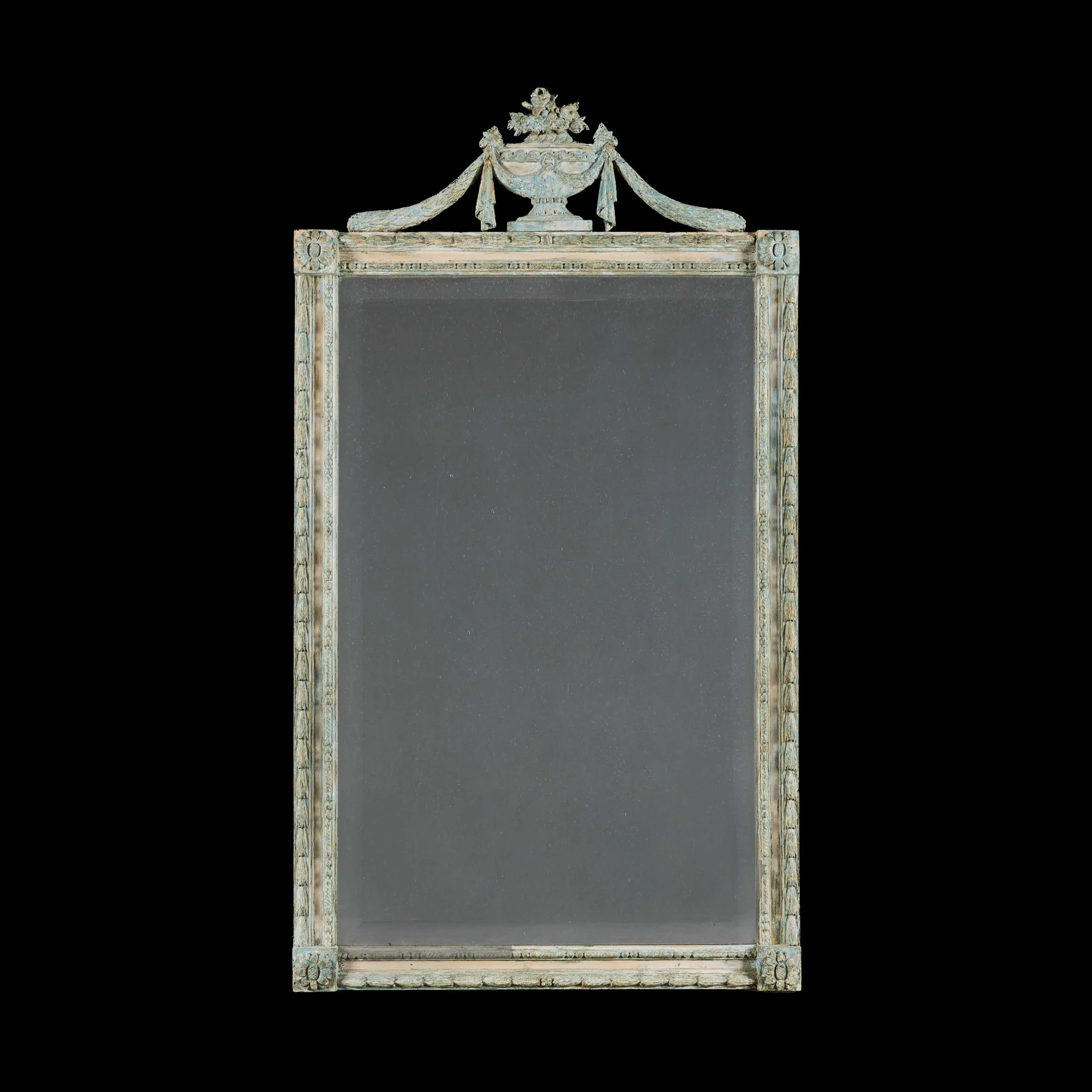 AN EARLY 19TH CENTURY PAINTED GUSTAVIAN MIRROR