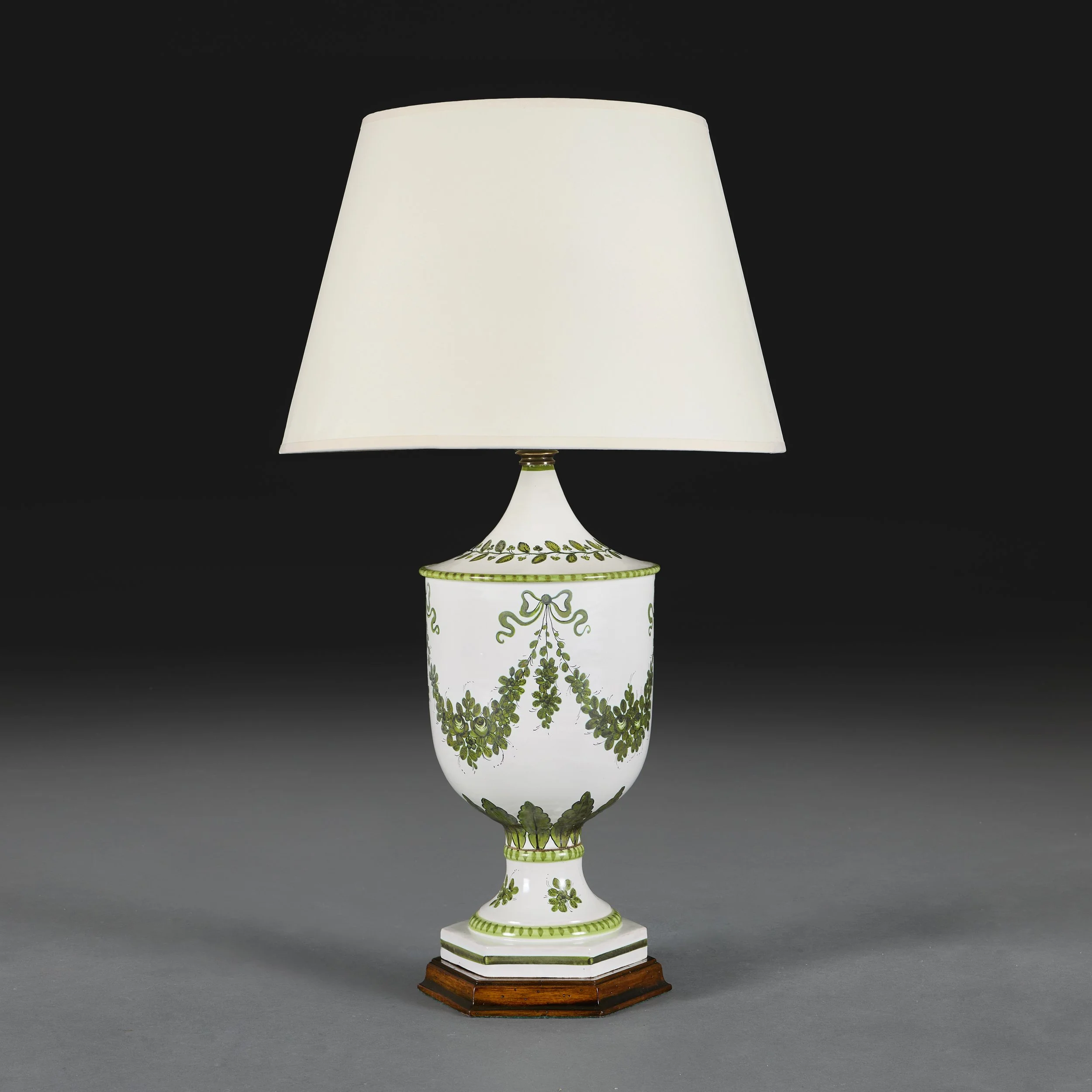 A LARGE EDWARDIAN URN LAMP