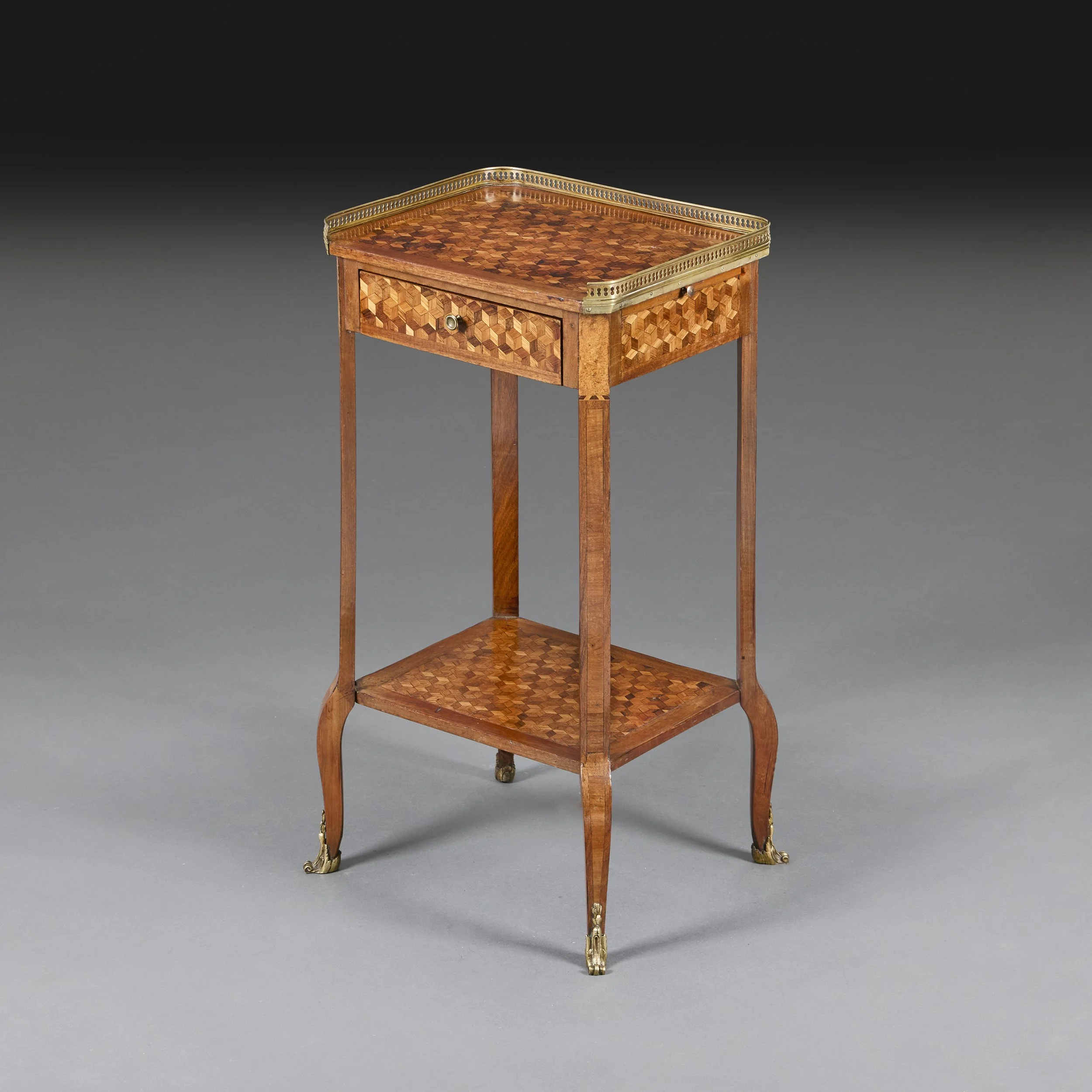 A FRENCH EARLY 19TH CENTURY PARQUETRY TABLE