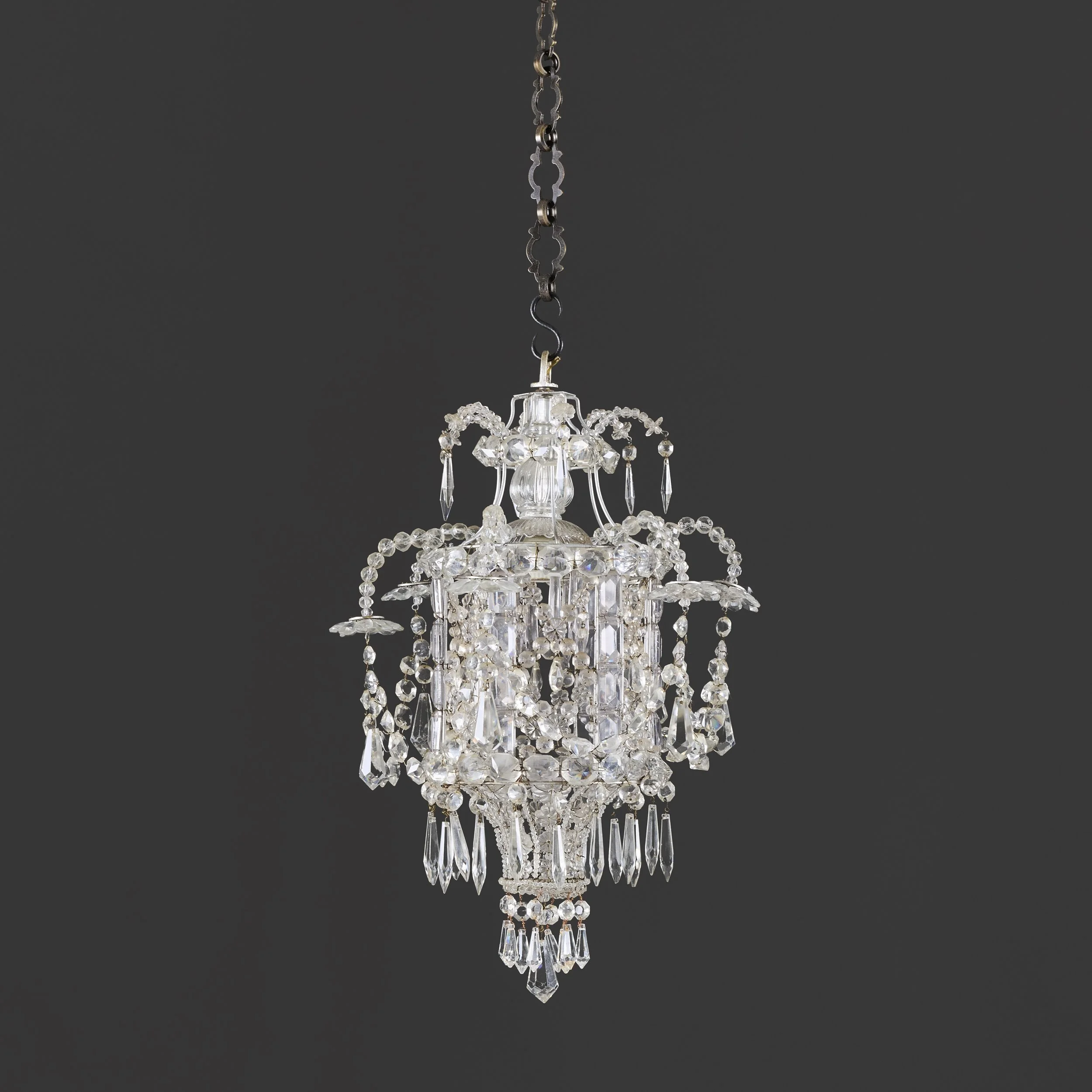 A CUT GLASS PAGDOA FORM LANTERN