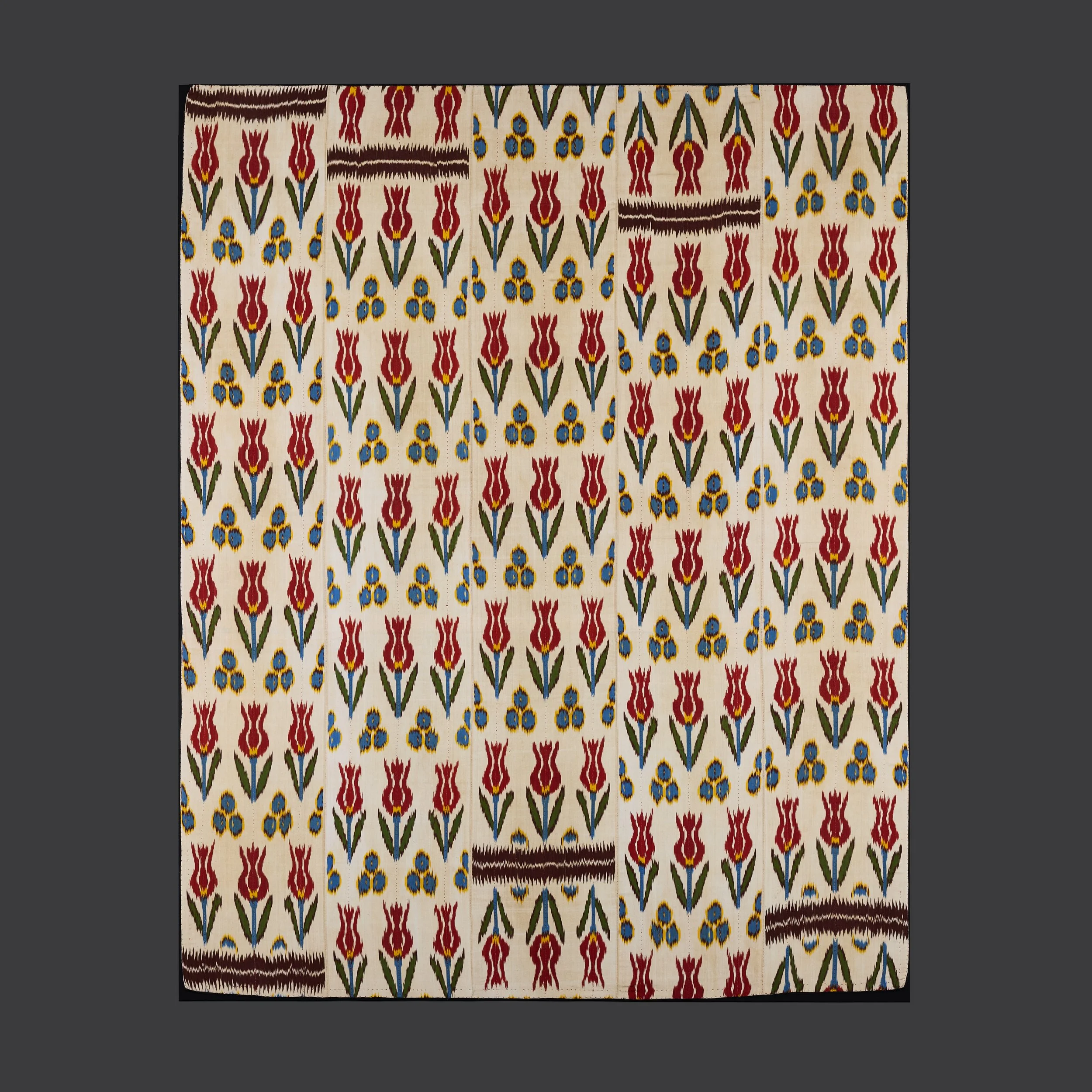 A LARGE TULIP IKAT PANEL