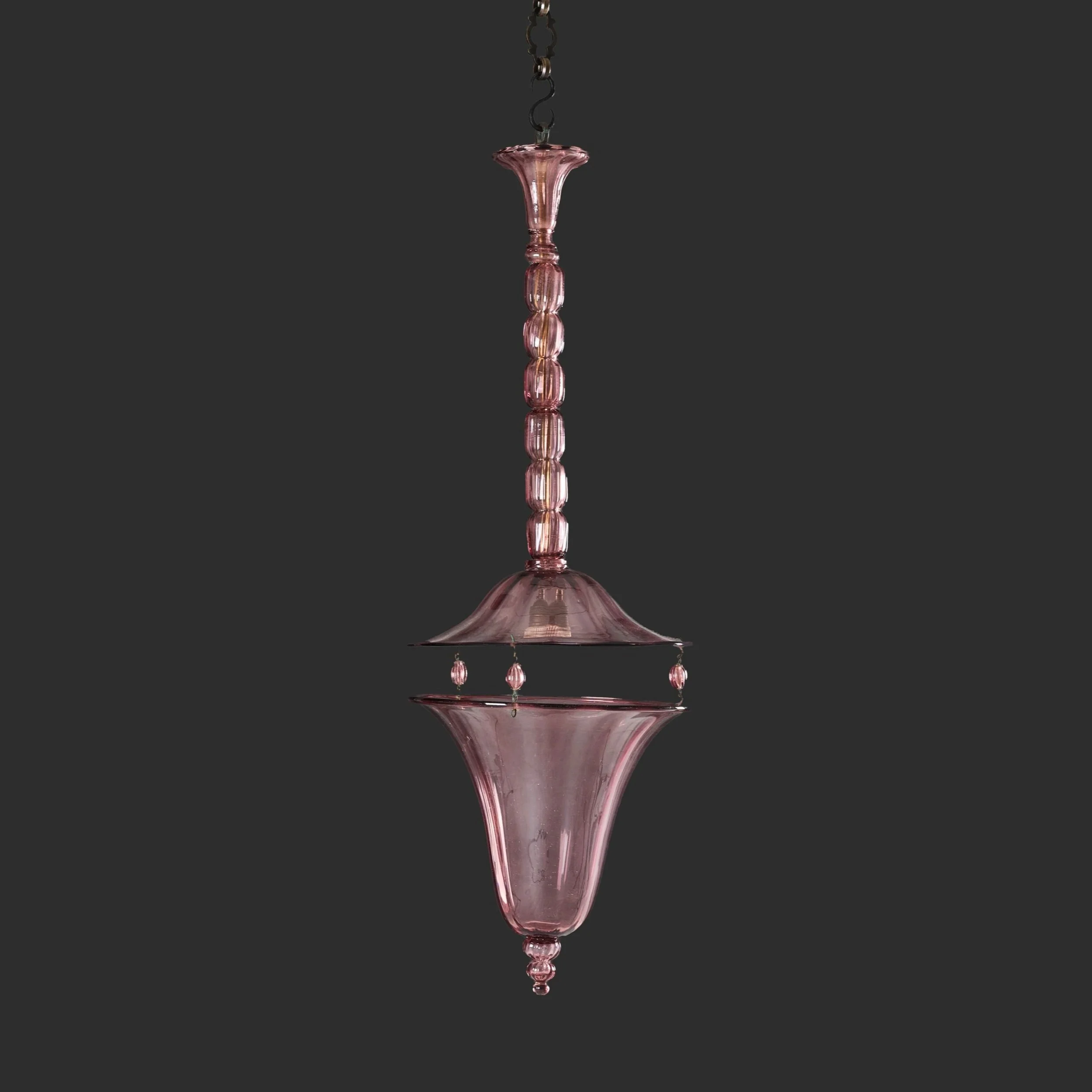 AN AMETHYST HANGING LANTERN BY VENINI