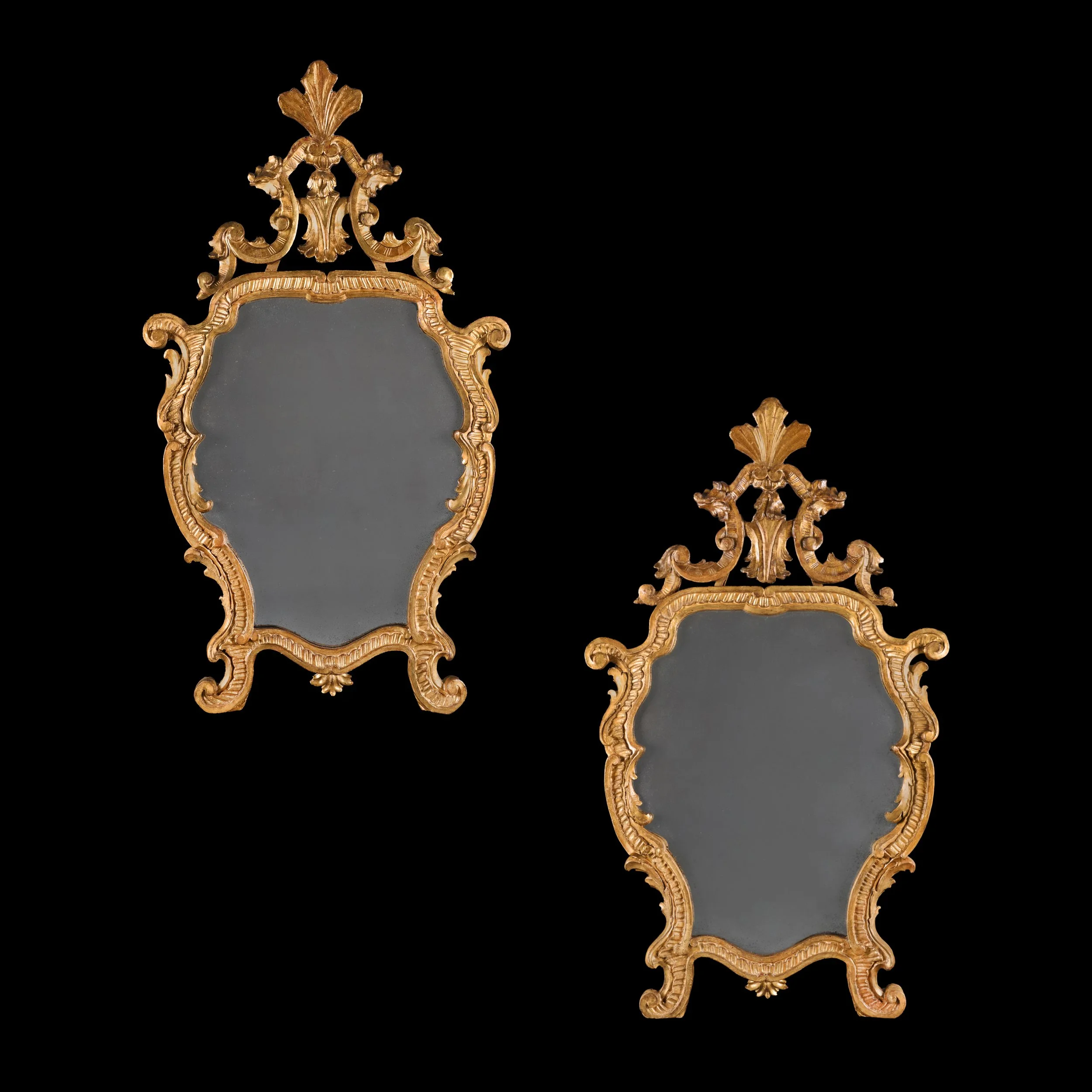 A PAIR OF 19TH CENTURY ITALIAN GILTWOOD MIRRORS