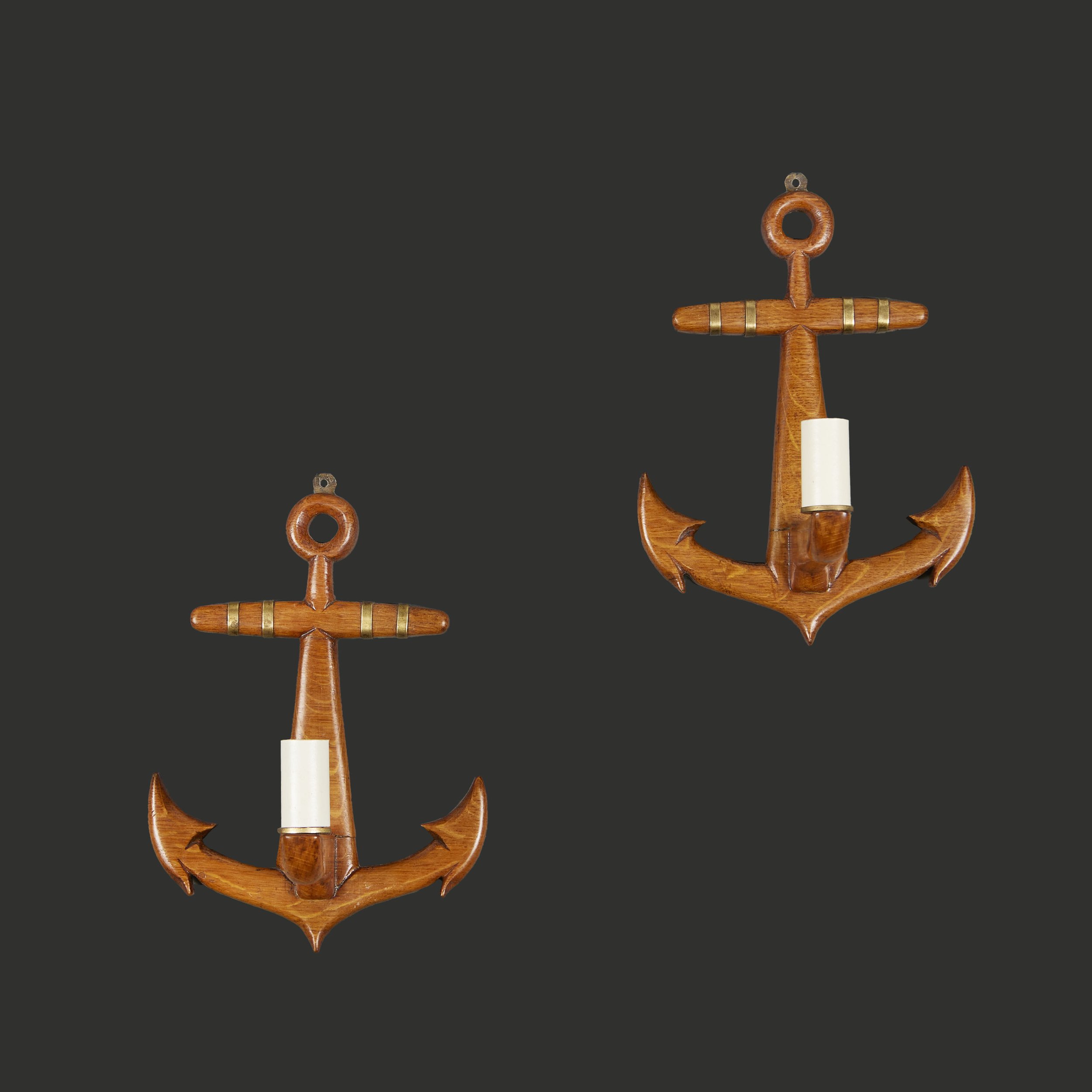 A PAIR OF ANCHOR WALL LIGHTS
