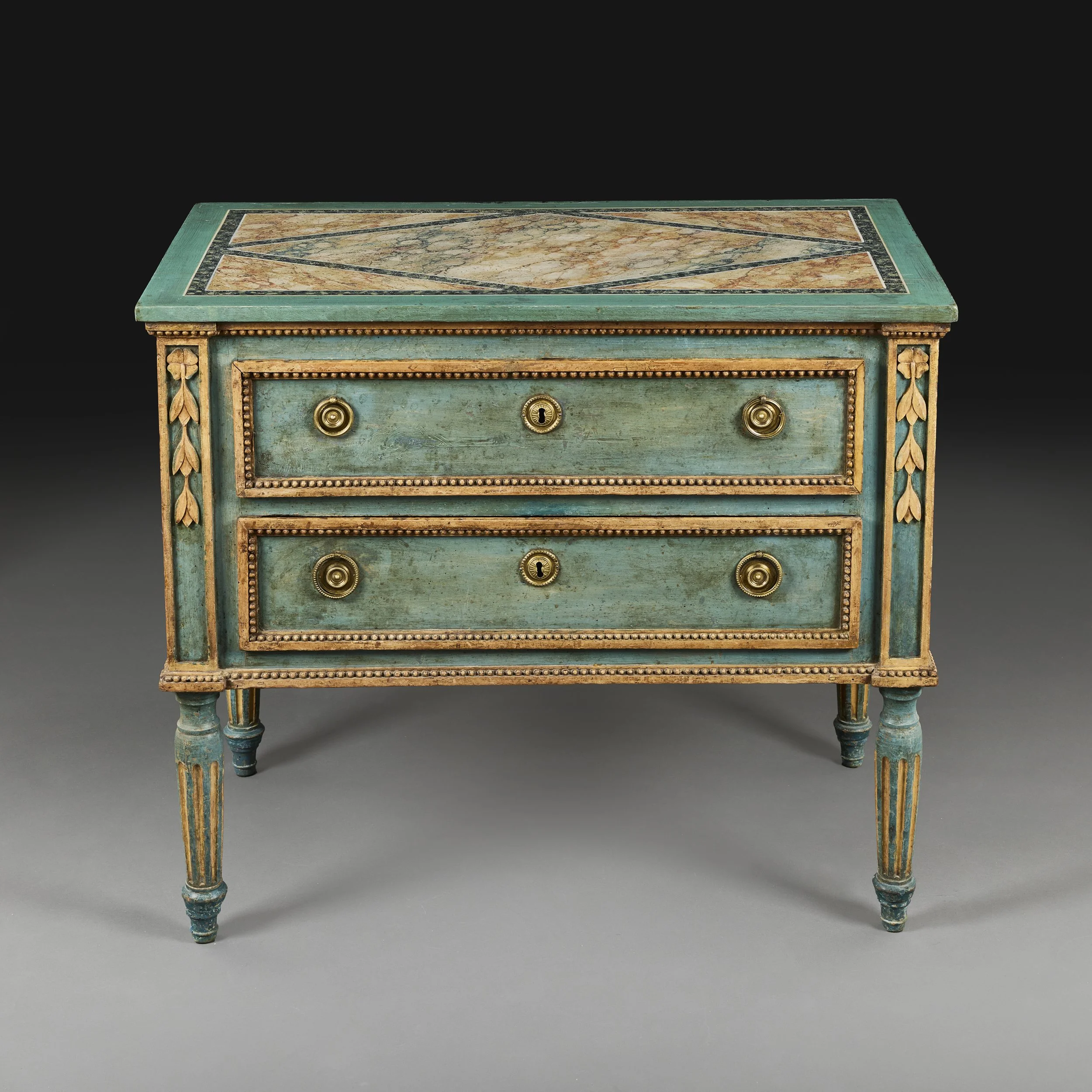 AN 18TH CENTURY PAINTED ITALIAN COMMODE
