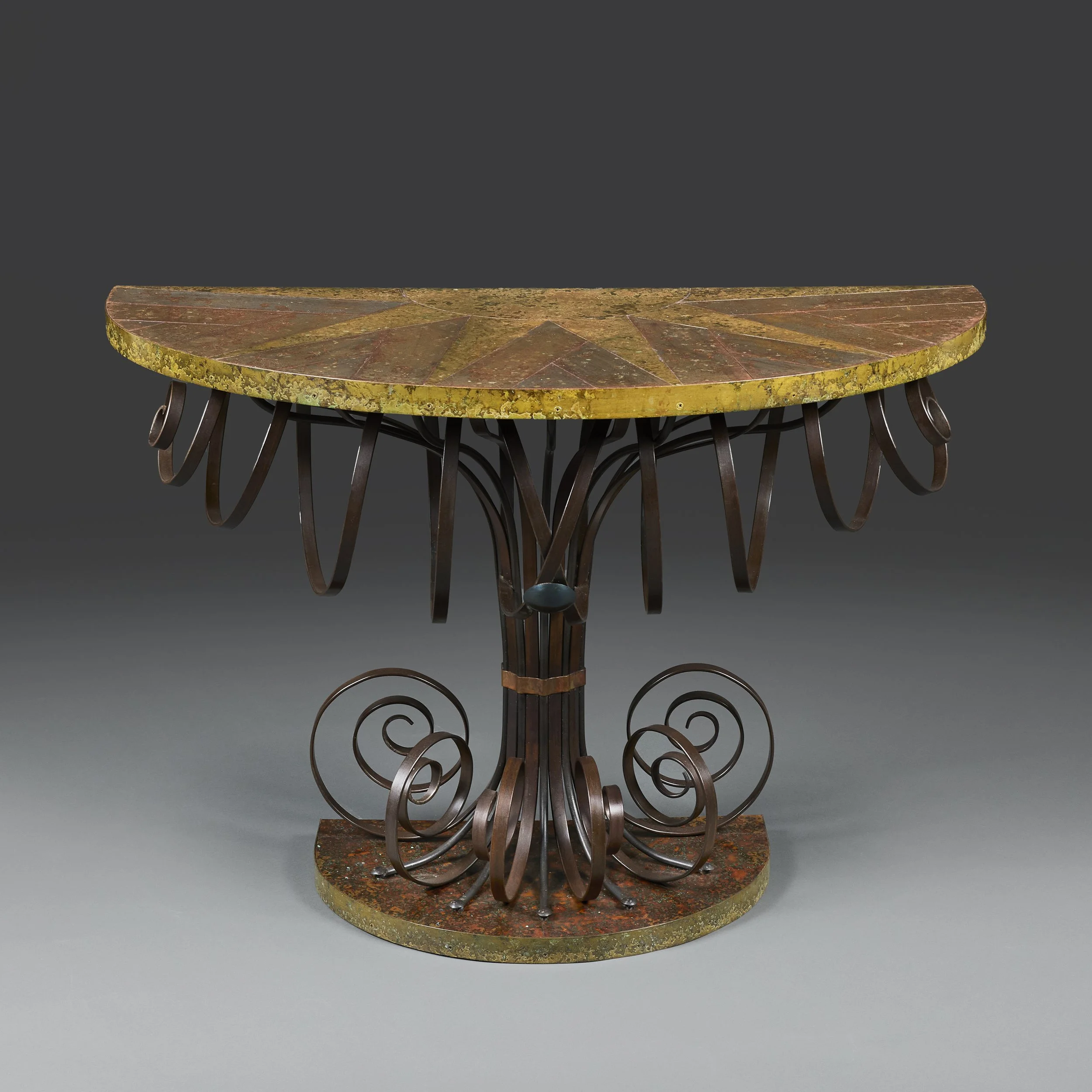 A DEMI-LUNE CONSOLE TABLE BY MARK BRAZIER JONES