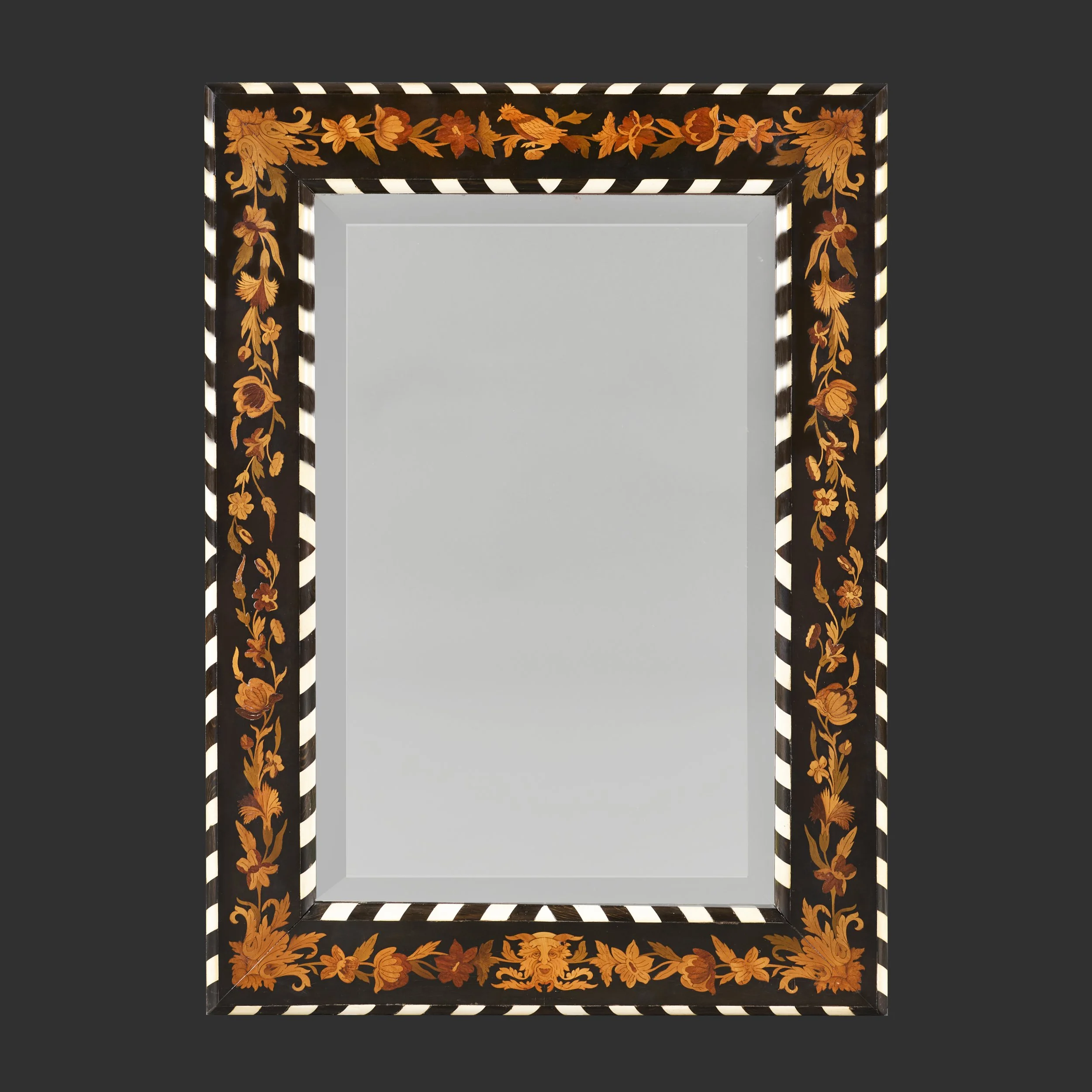 AN ENGLISH 19TH CENTURY MARQUETRY MIRROR