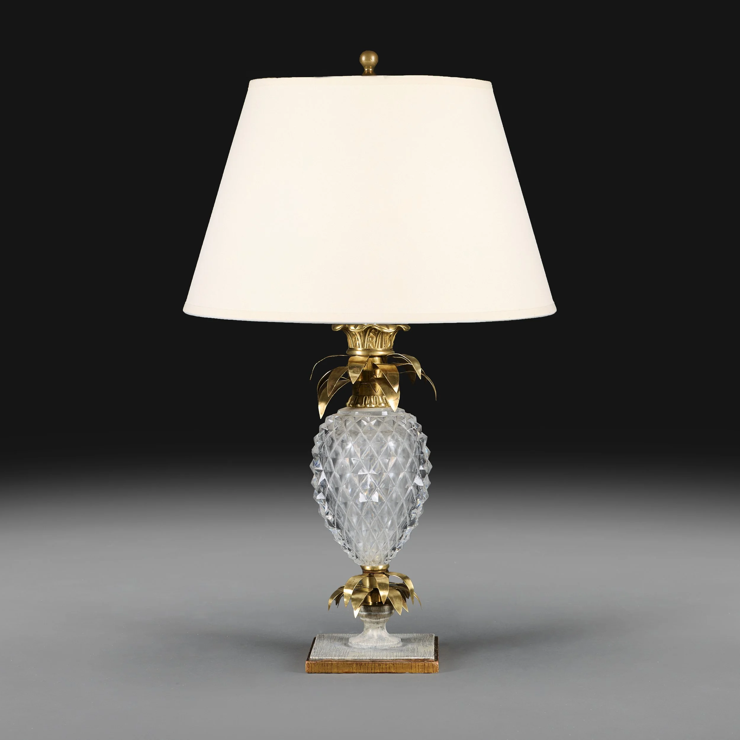 A FRENCH CUT GLASS PINEAPPLE LAMP