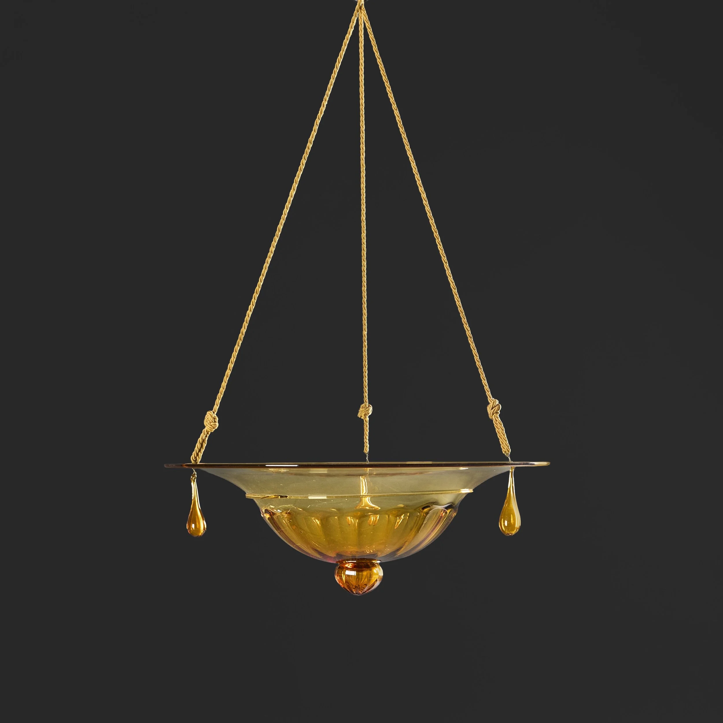 A MURANO GLASS AMBER DISH LIGHT ATTRIBUTED TO VITTORIO ZECCHIN