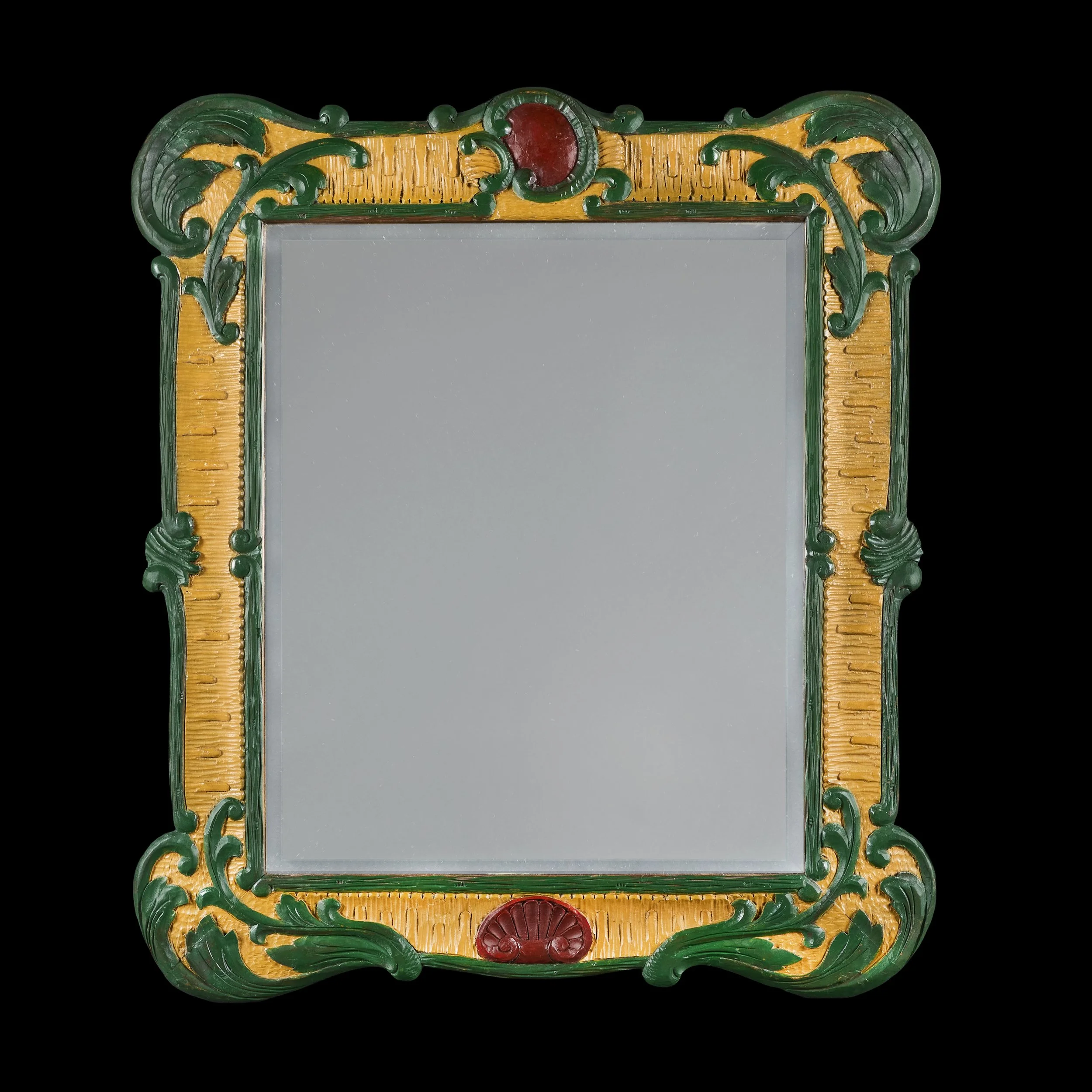 A LATE 19TH CENTURY PAINTED GENOVESE MIRROR