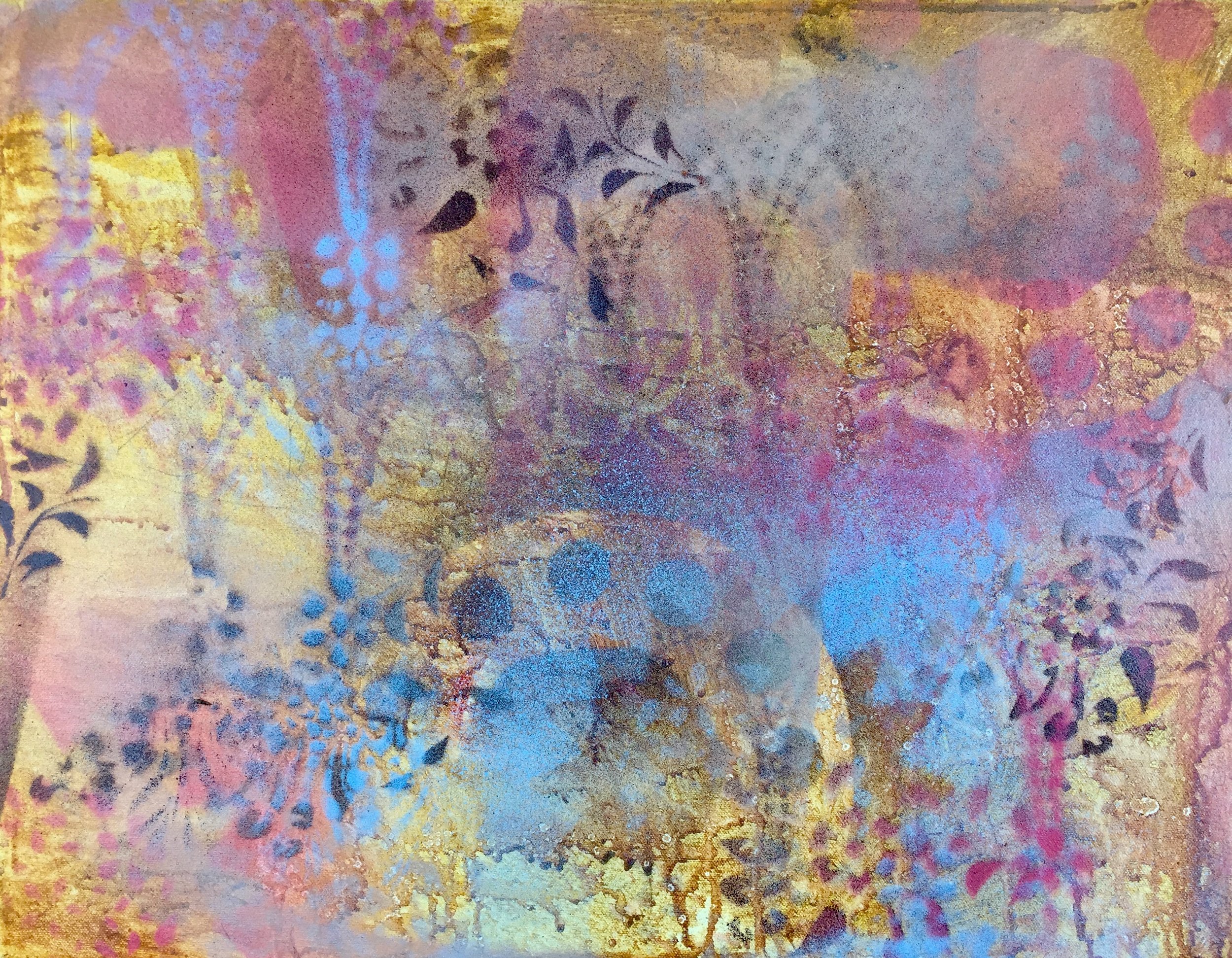 Spray paint, using stencils and lace
