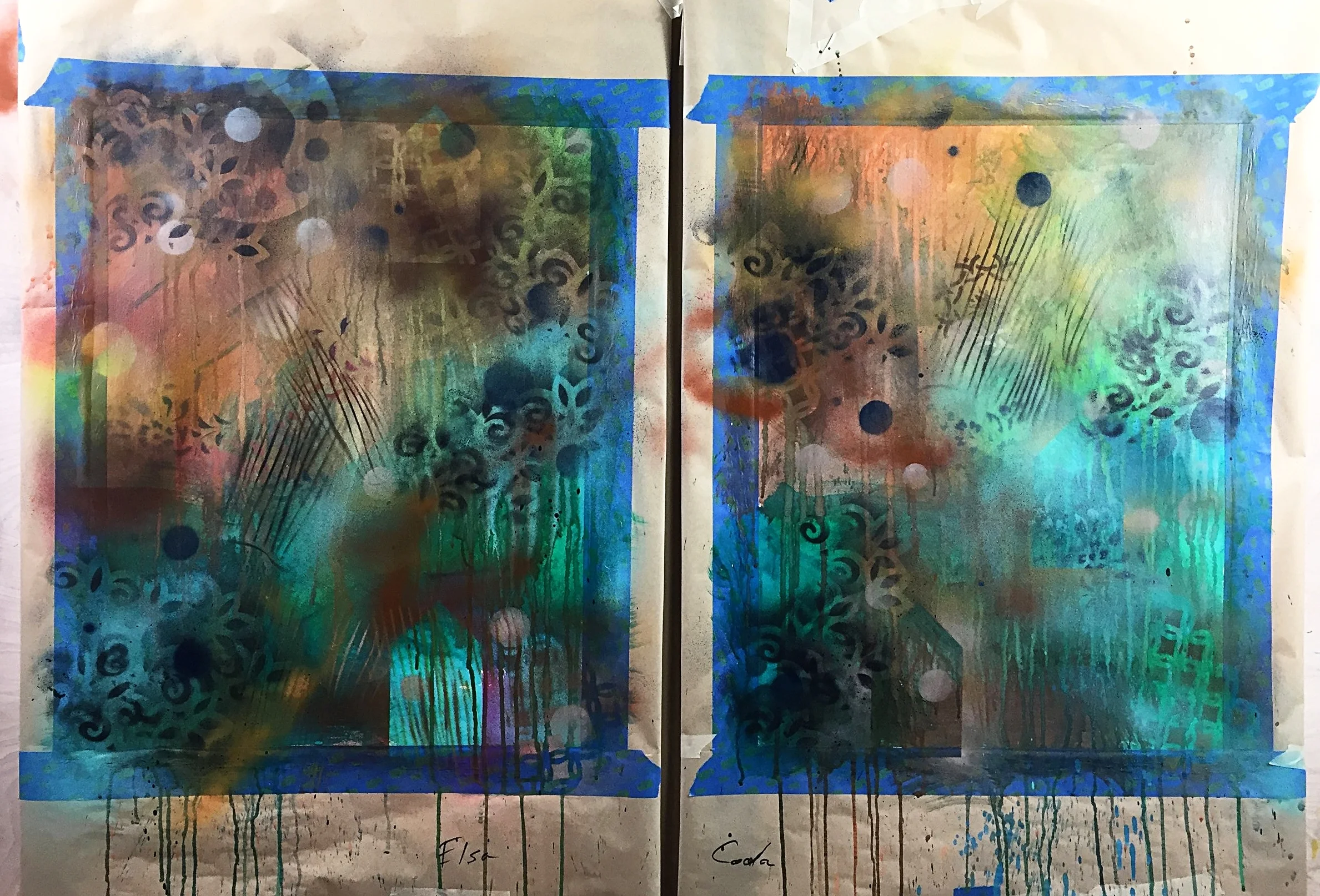 Seal paintings with Golden Heavy Gel (Gloss) medium