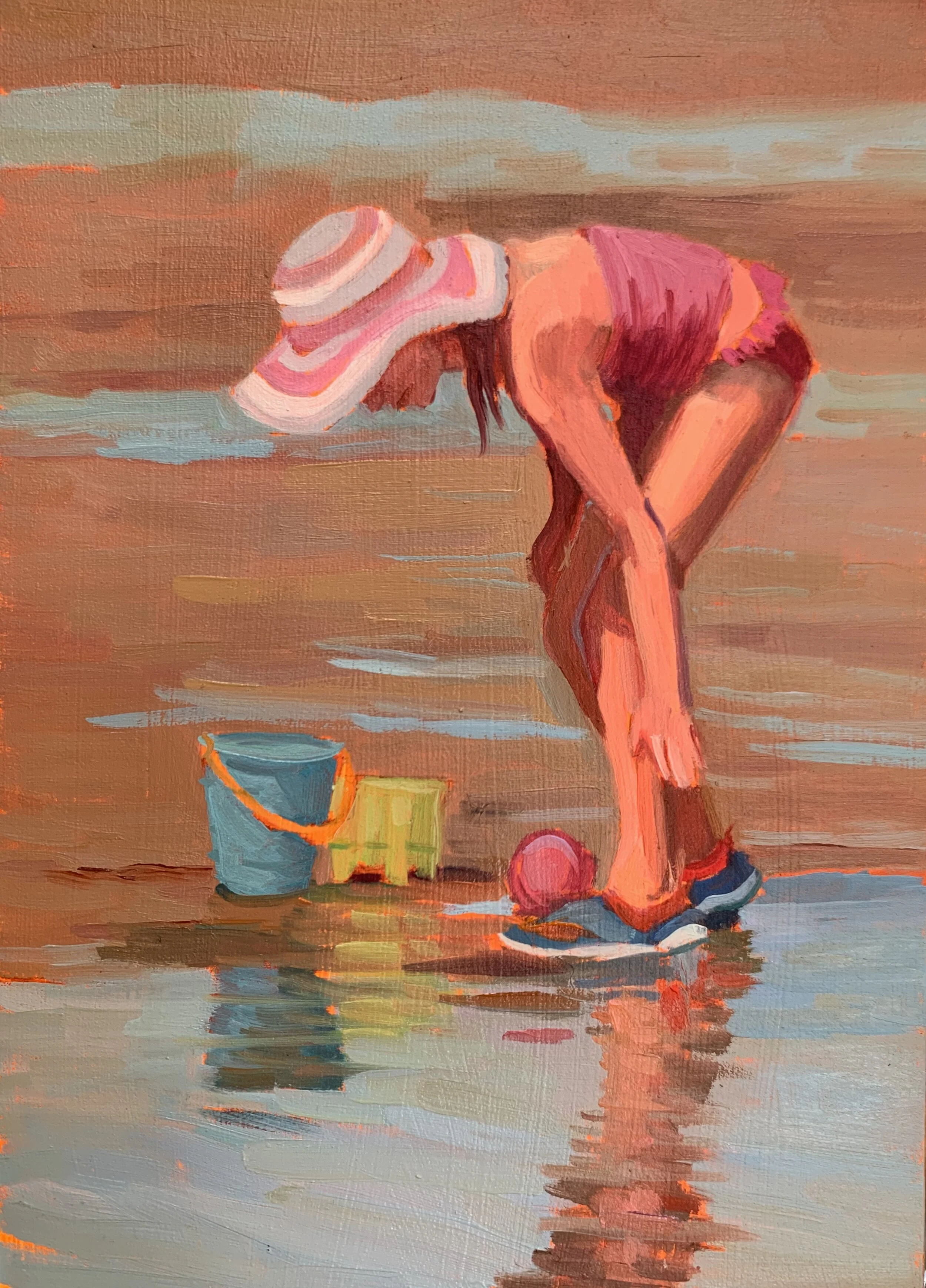 Girl with striped Hat