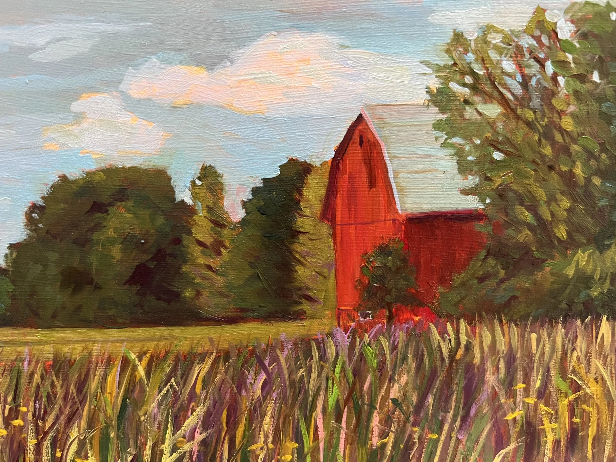 Red Barn in Trees