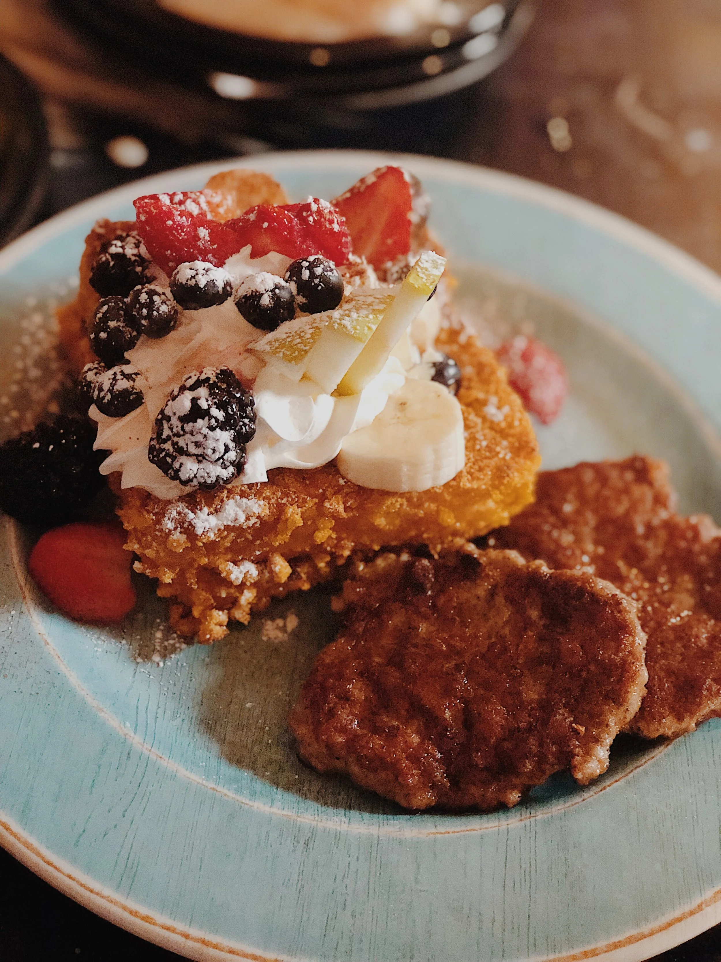 Captain Crunch French Toast at Food Network worthy, Baltimore’s Blue Moon Cafe.