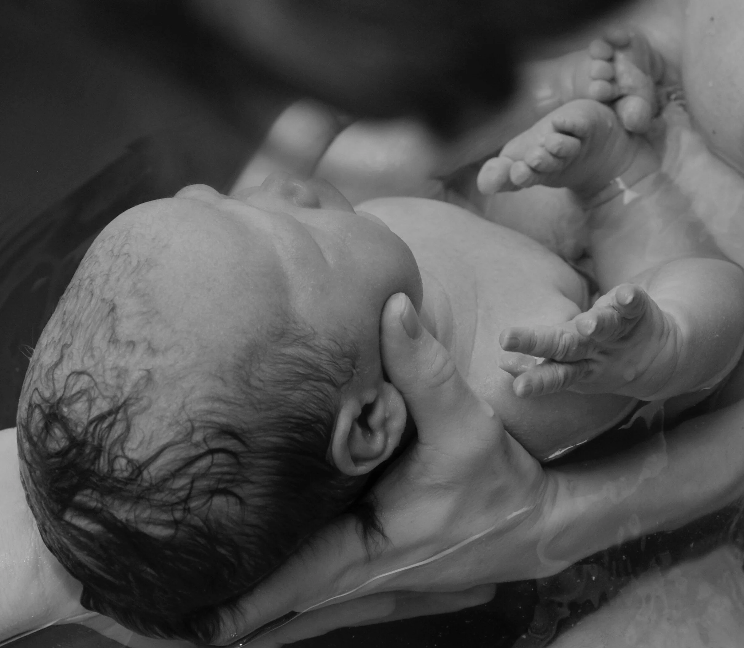 Close-Up-Photo-Of-Baby-Born-After-Water-Birth-Delivery-At-Redding-Midwifery-Group