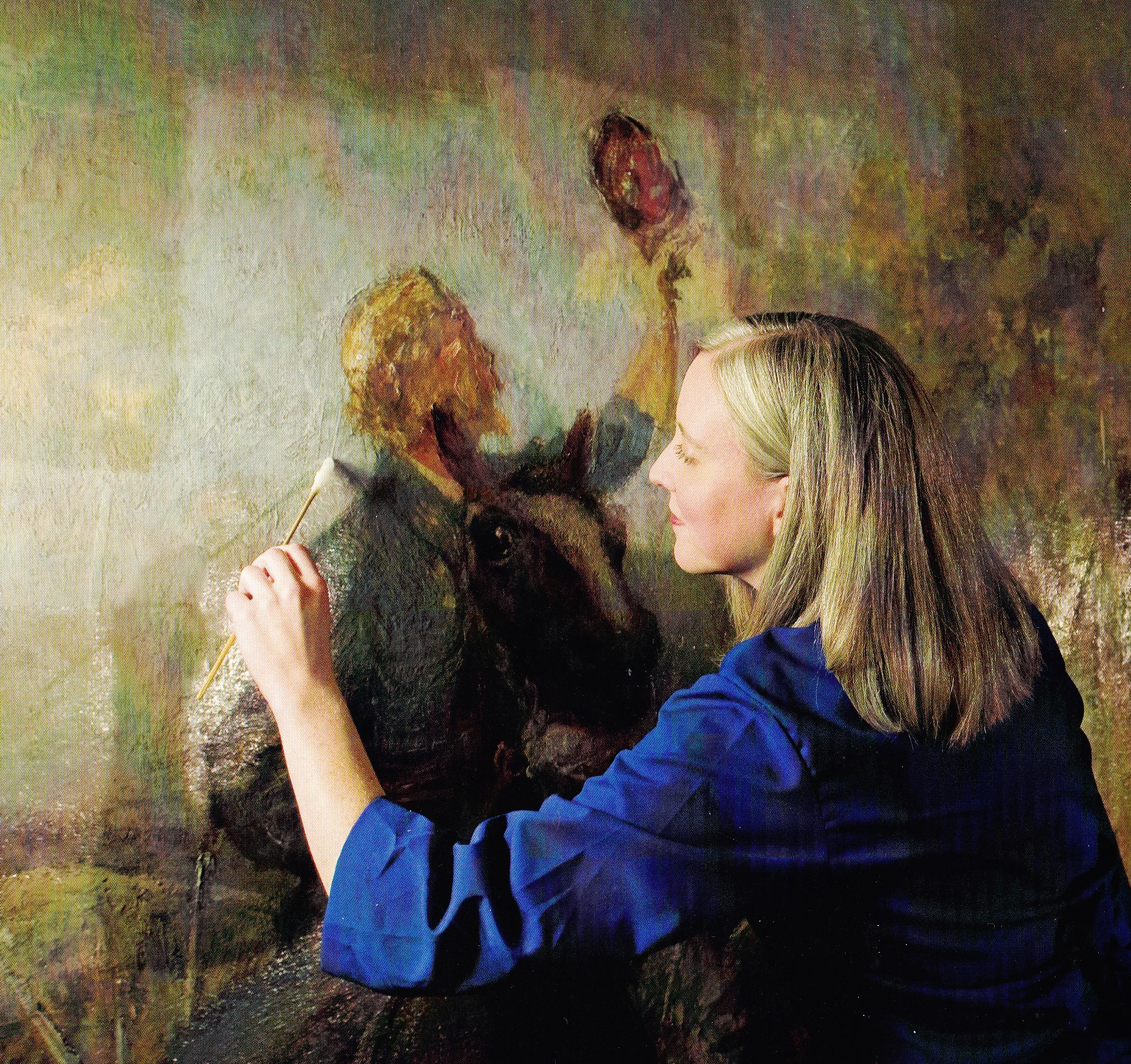 Beth working on the Hoffbauer Murals