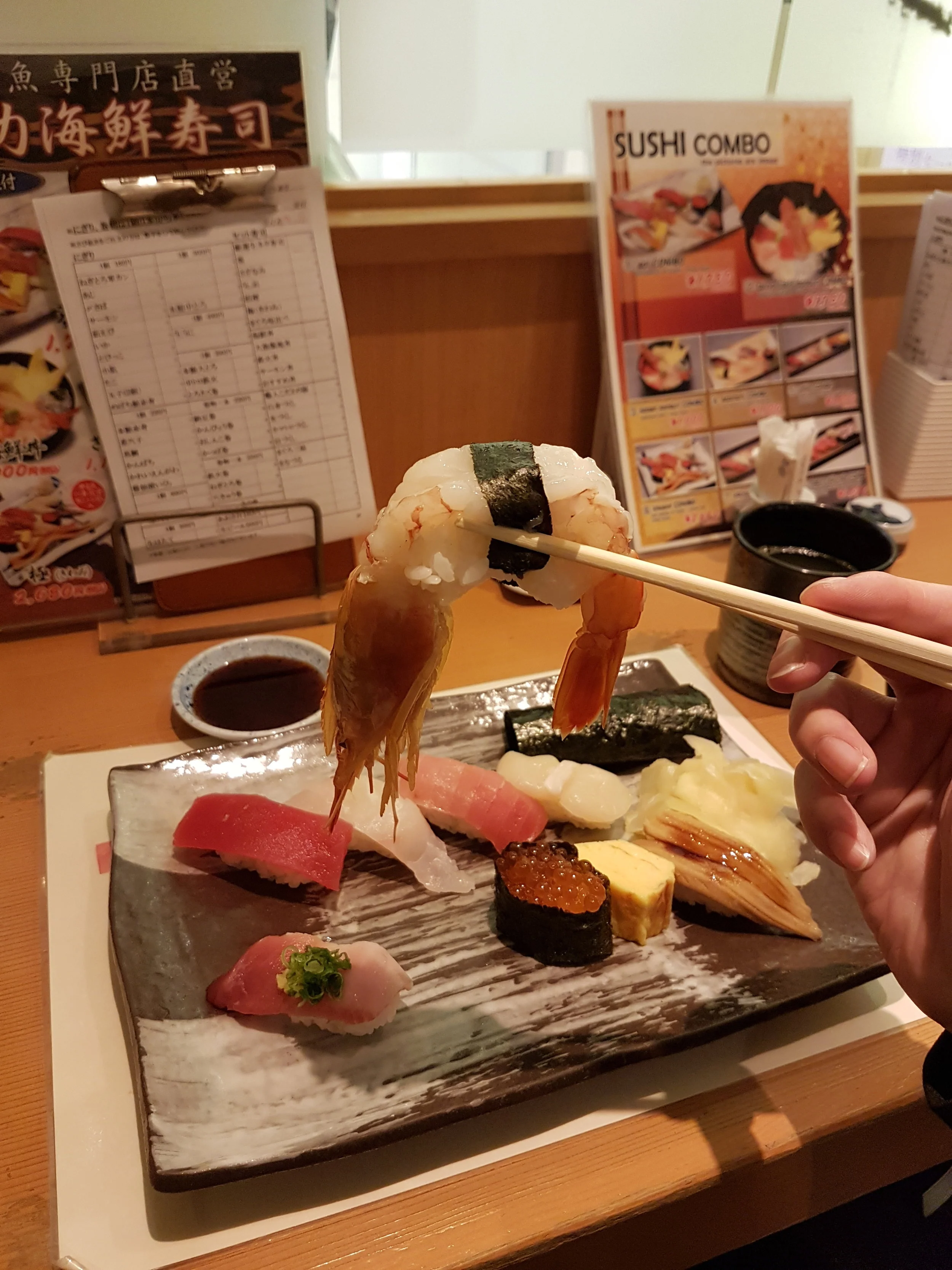 Side note... aside from that uber fresh spot prawn... what is with C's gorgeous fingers?! 