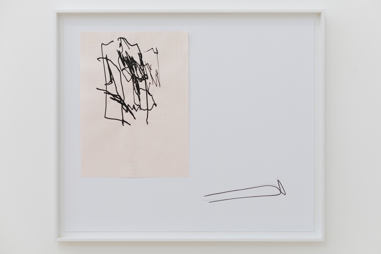 Nick Bastis, Elbows drawings (Storefront) , 2014, acrylic on graph paper, pencil and archival prints, 66cmx55cm