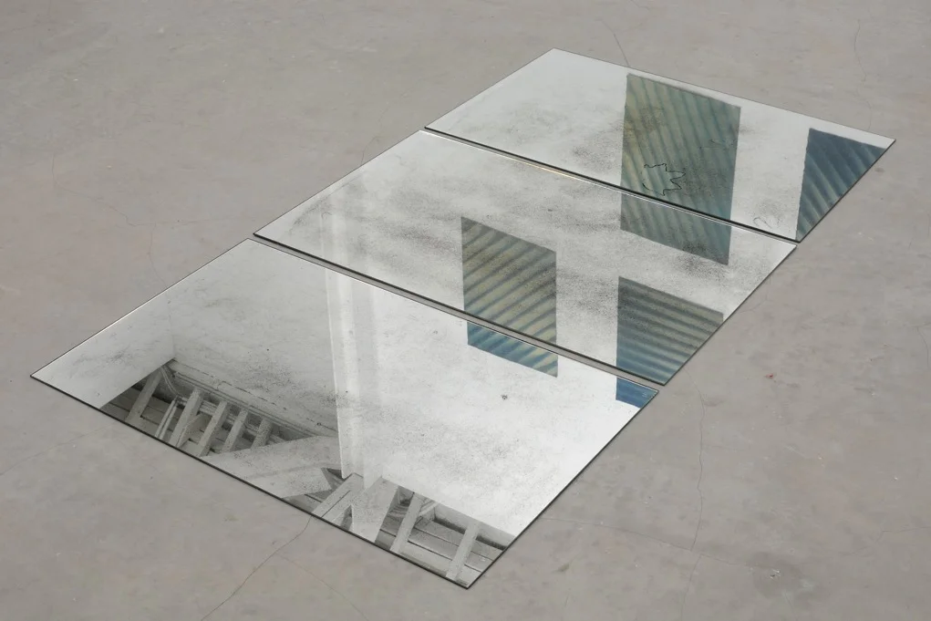 Lorna Macintyre, October Portrait , 2012, three mirrors etched by weather, each 80 x 50 cm