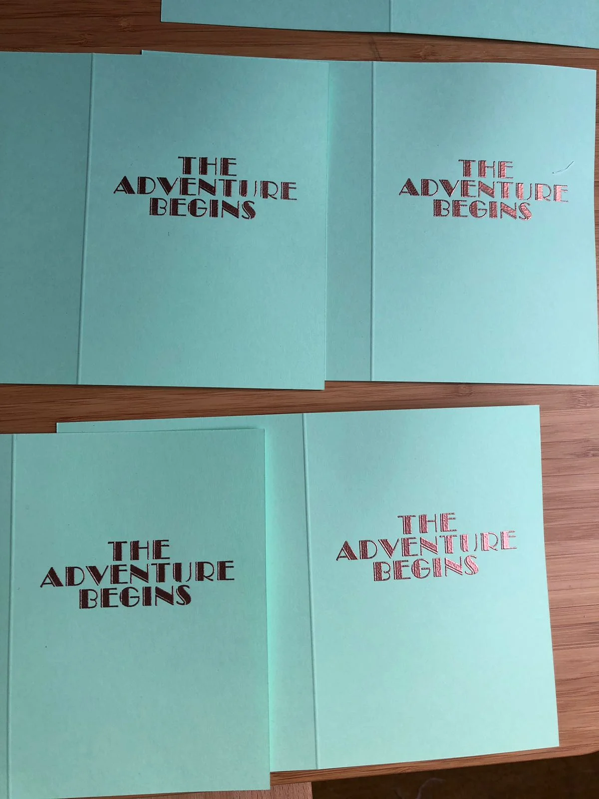 Printing our block. We use adana inks and can emboss cards to add a bit of sparkle to any occasion. 