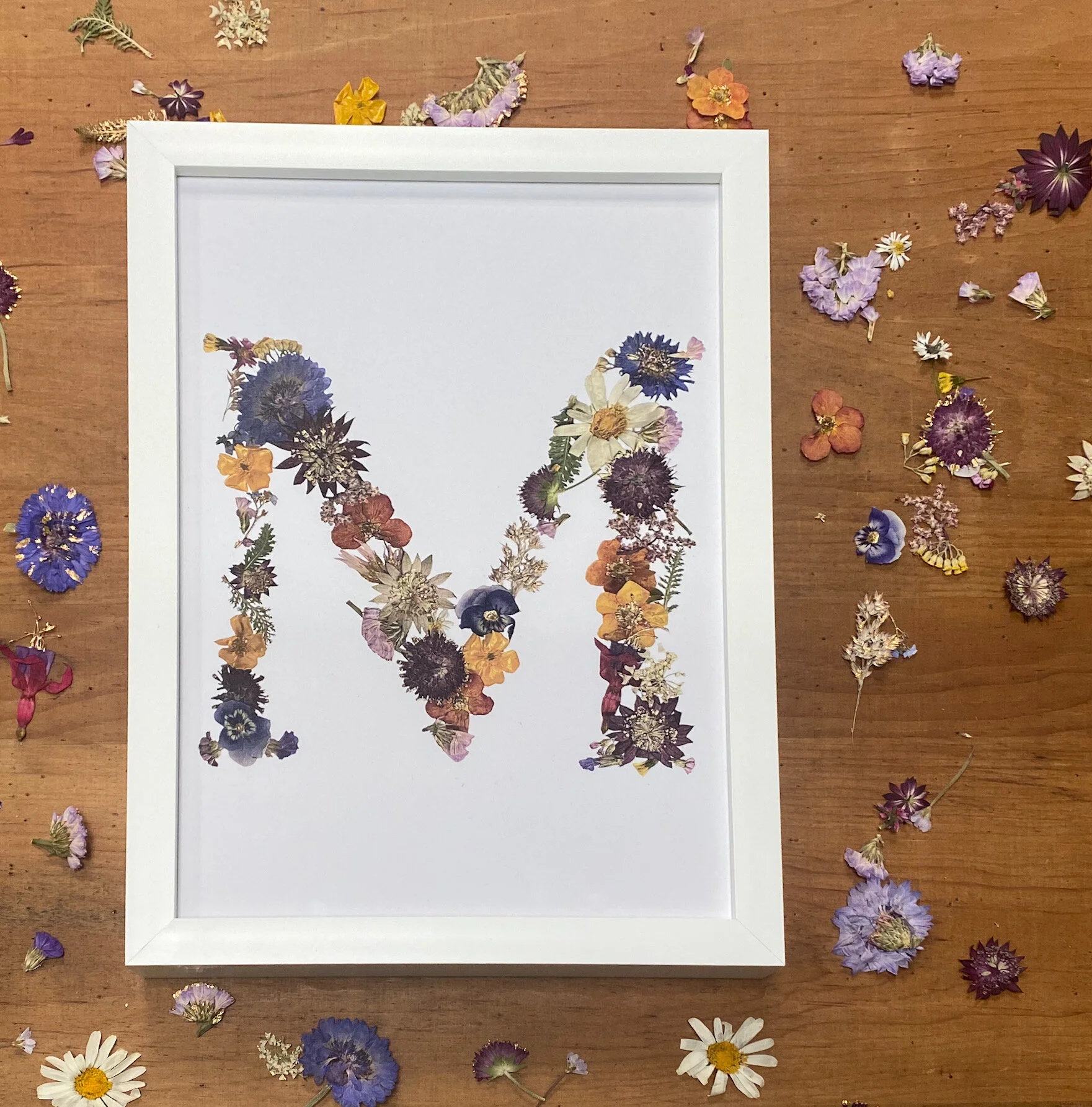 Gilded Pressed Flower Intials - A4