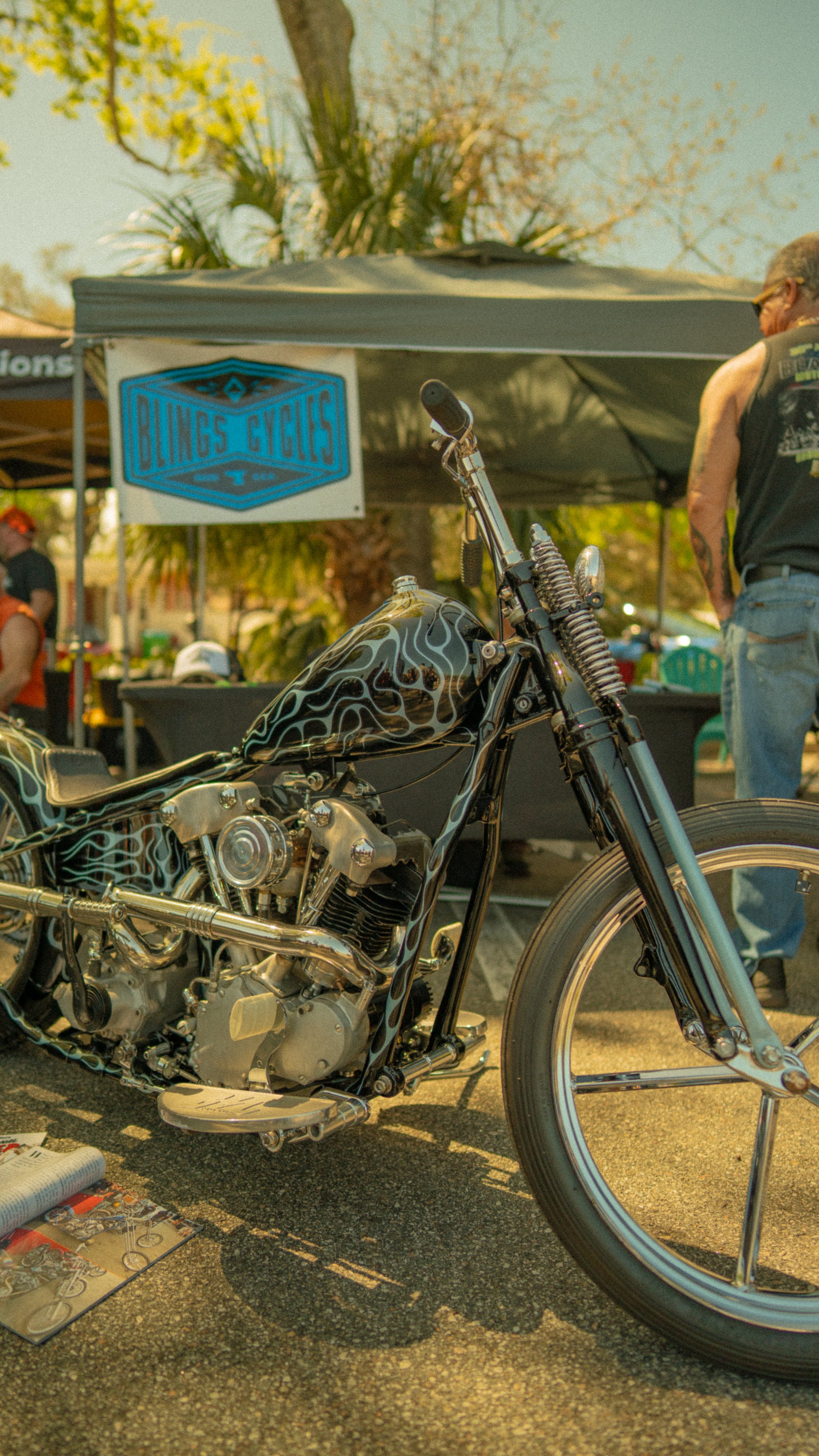 giuseppes steel pizza daytona bike week chopper show vintage motorcycle harley davidson knucklehead flathead shovelhead panhead chopper cry now throw pillow traditional tattoo skeleton goods-54.jpg