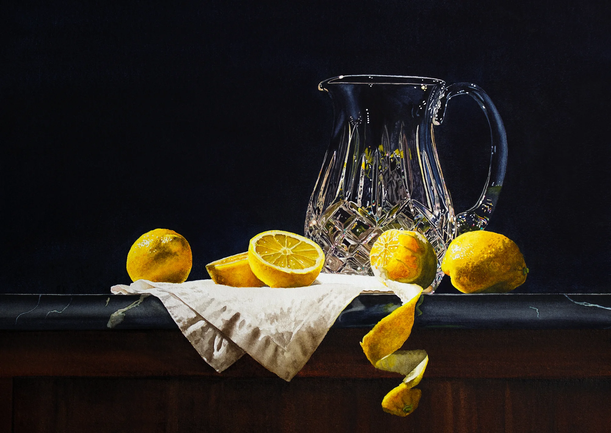 Still Life with Lemons & Crystal Pitcher