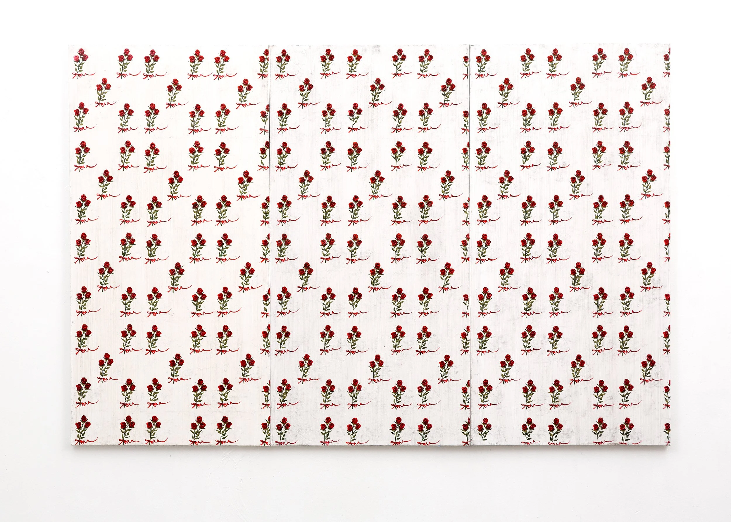 Untitled (Triptych), 2017, Oil and acrylic on canvas, 48" x 72"