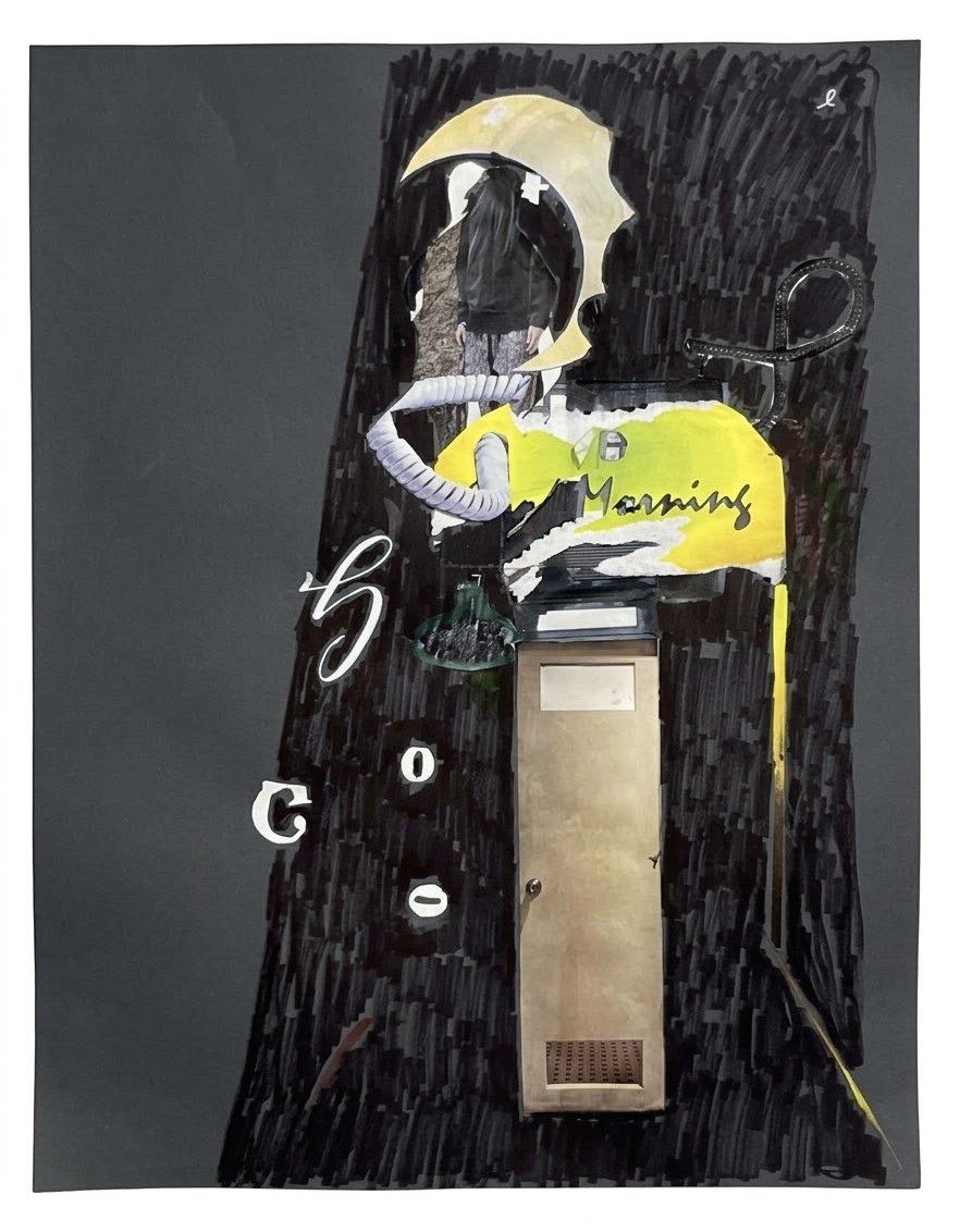  Mourning wood, 25 x 19.5 inches, mixed media, 2024 