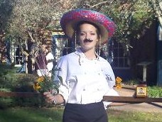   Chef Rosarita, Rockin' the 'Stache&nbsp;in the Garden of Berrets Restaurant in Williamsburg.  