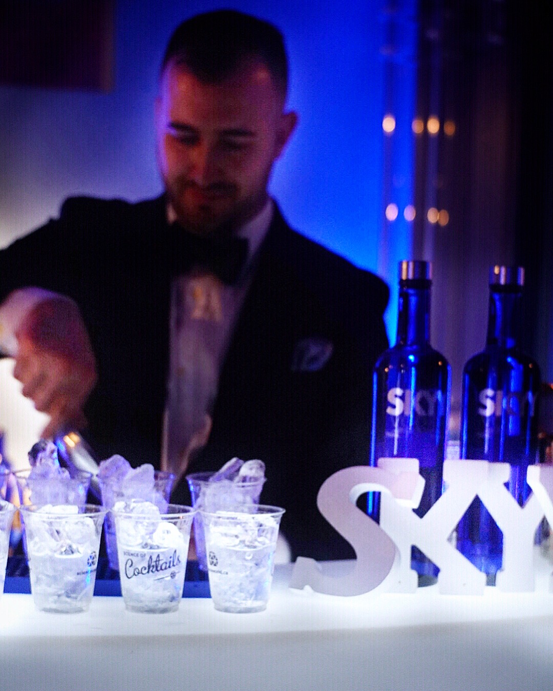 Clear Collins: Skyy vodka, citric acid, simple syrup, dry ice.