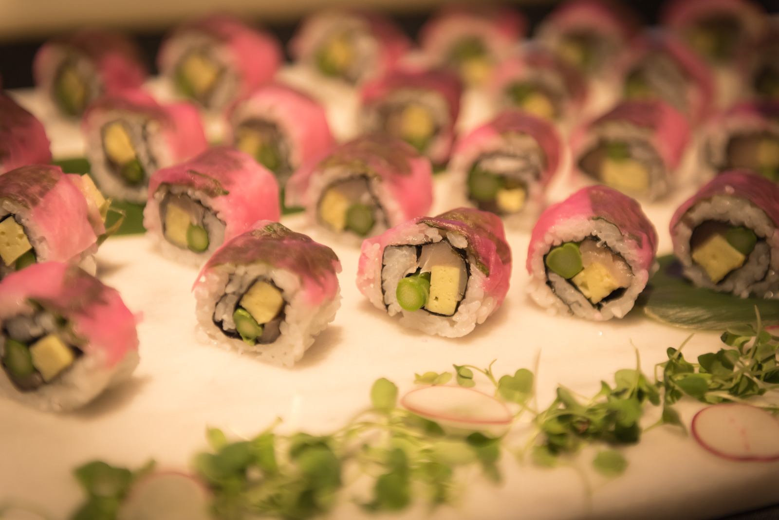 Pink Flower Roll: Albarcore tuna, asparagus, sushi rice by Chef Takayhiro Sato (Hapa Izakaya) 📷credit: Picture Listen