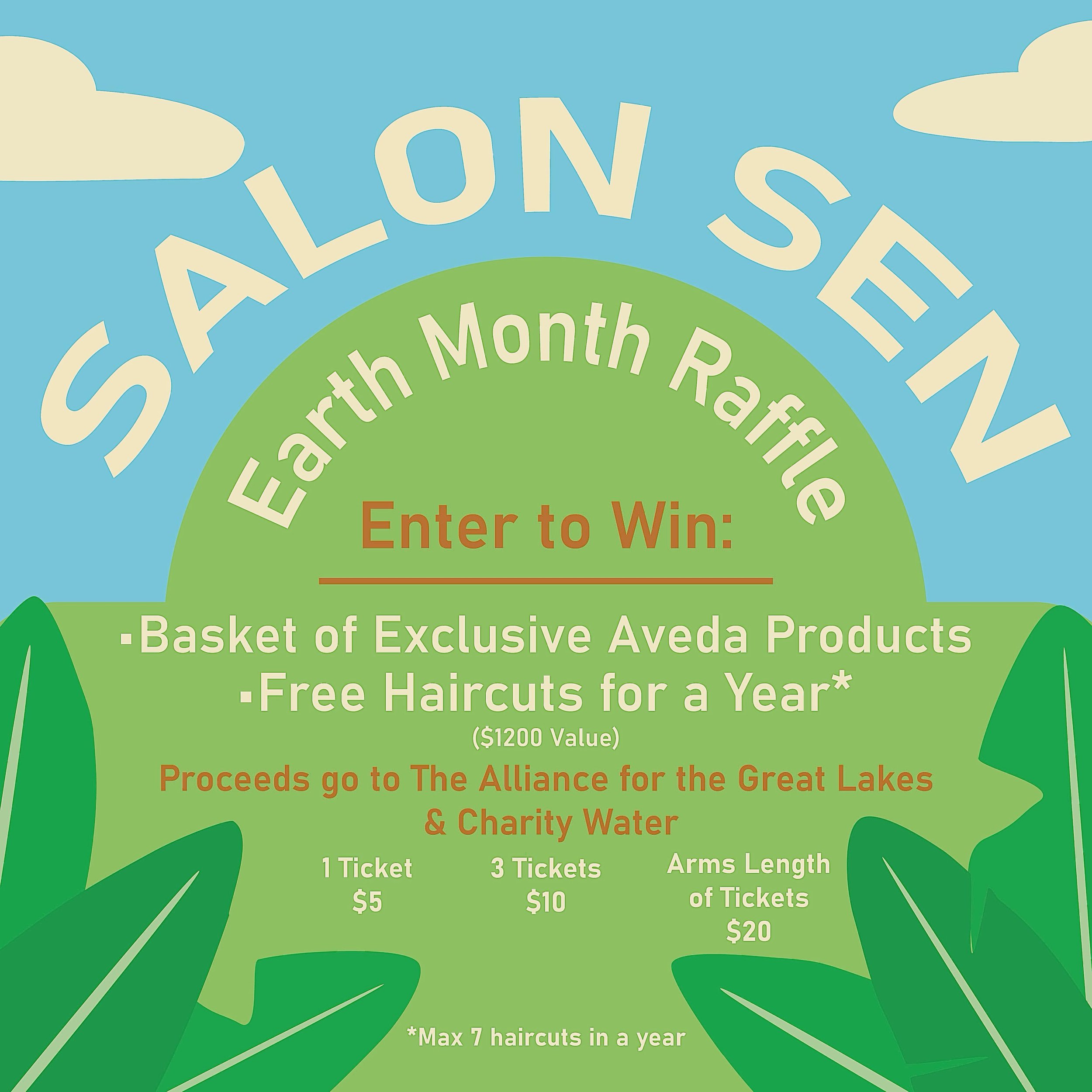 ✨We&rsquo;re back with our annual EARTH MONTH RAFFLE 🌎✨Don&rsquo;t miss your chance to win an EXCLUSIVE basket of Aveda products along with FREE haircuts for a year!*✂️
All proceeds will be going to The Alliance for the Great Lakes &amp; Charity Wat