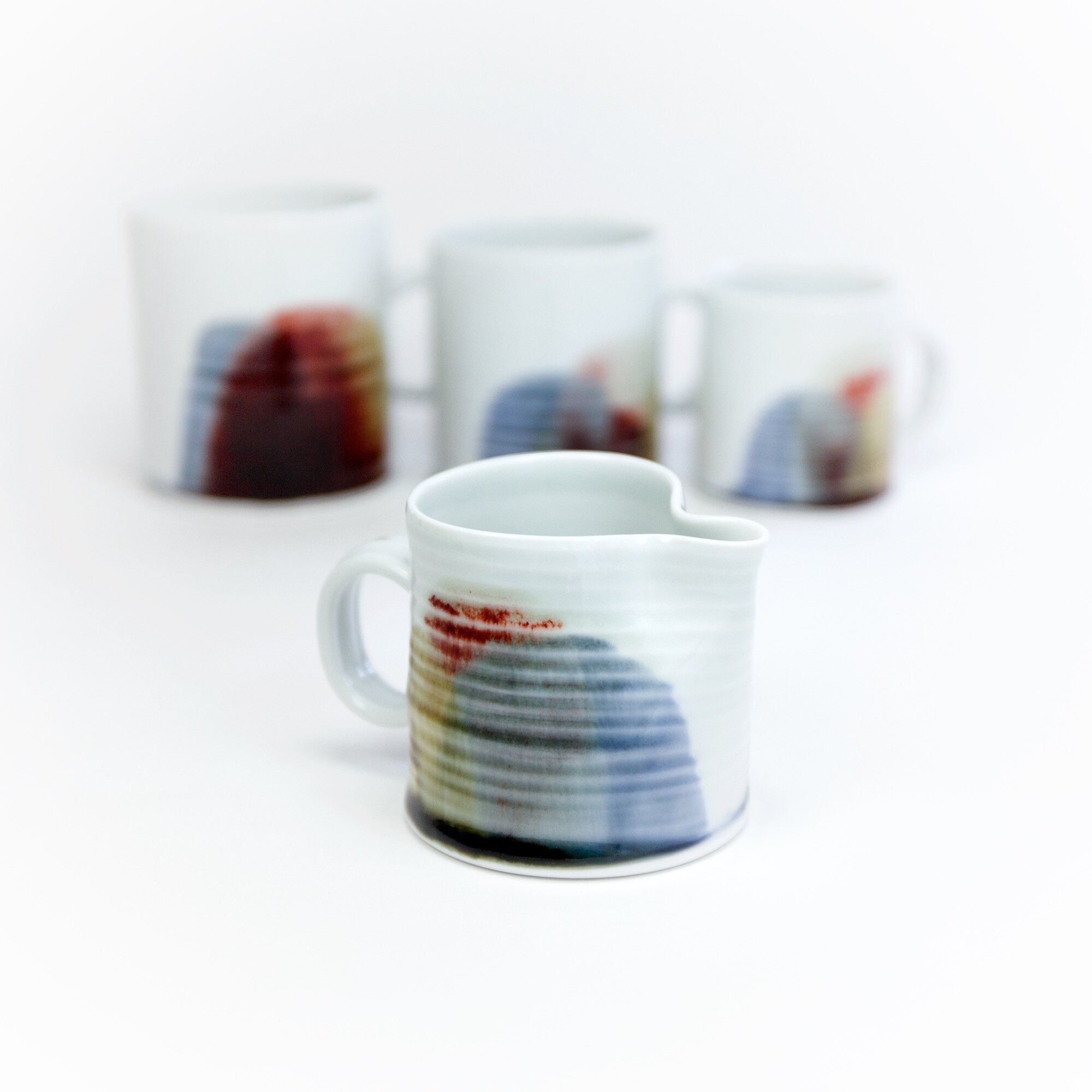 Porcelain Cups, Creamers, Beakers & Jars -  ‘Earth, Fire and Water ’ collection